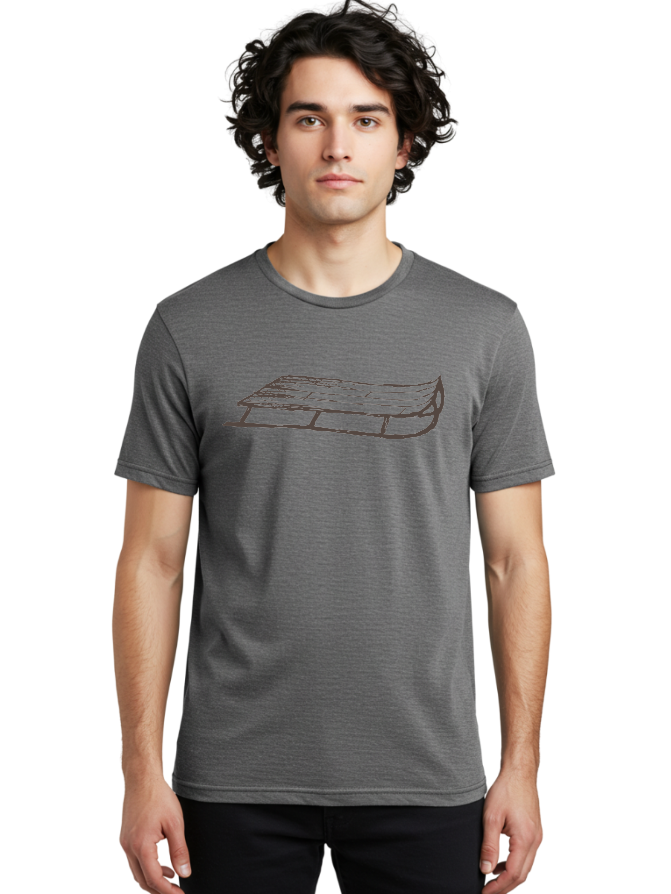 Sleigh Men'S Graphic Tee, 100% Cotton, Comfortable Casual Summer Wear, Machine Washable, Winter Sled, Festive Season, Snow Ride, Joyful Activity, Wooden Frame, Curved Runners, Holiday Fun, Winter Sport, Snowy Landscape, Cold Weather, Aab109 24