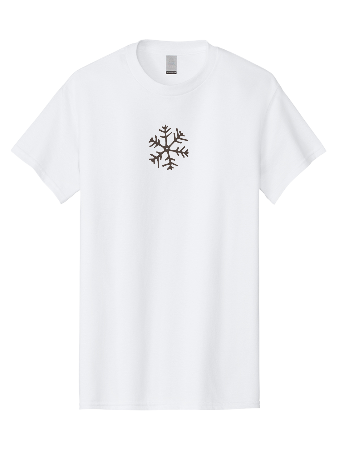 Snowflake-4 Men'S Graphic Tee, 100% Cotton, Comfortable Casual Summer Wear, Machine Washable, Snowflake Design, Winter Symbol, Frosty Pattern, Intricate Details, Dark Gray Silhouette, Symmetrical Shape, Festive Element, Seasonal Decoration Aab115 3