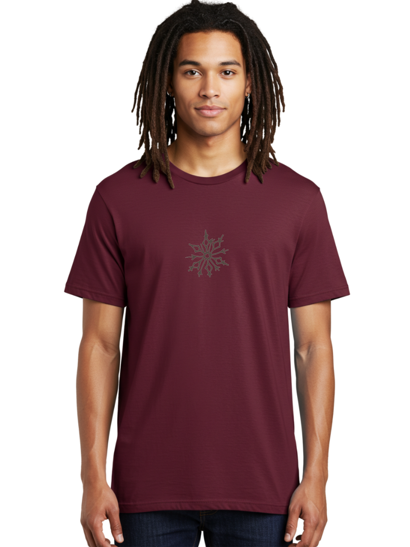 Snowflake-6 Men'S Graphic Tee, 100% Cotton, Comfortable Casual Summer Wear, Machine Washable, Simple Snowflake Design, Minimalist Winter Symbol, Delicate Frost Pattern, Purple Snowflake, Seasonal Decoration, Winter Wonderland, Aab117 16