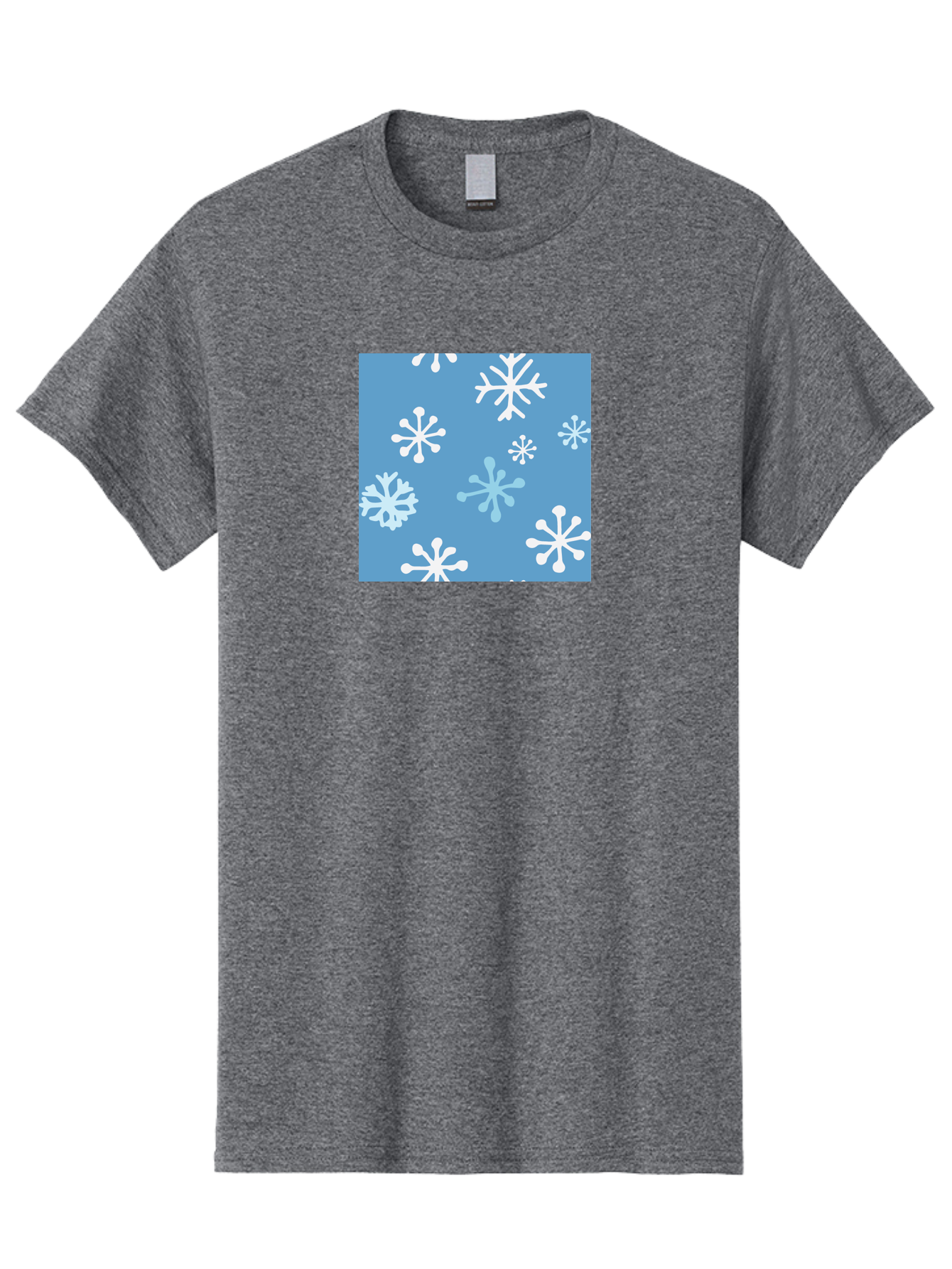 Snowflakes Men'S Graphic Tee, 100% Cotton, Comfortable Casual Summer Wear, Machine Washable, Winter Wonderland, Snowflake Pattern, Festive Design, Blue Background, White Snowflakes, Cold Weather, Snowy Scene, Holiday Theme, Seasonal Graphic, Aab123 9