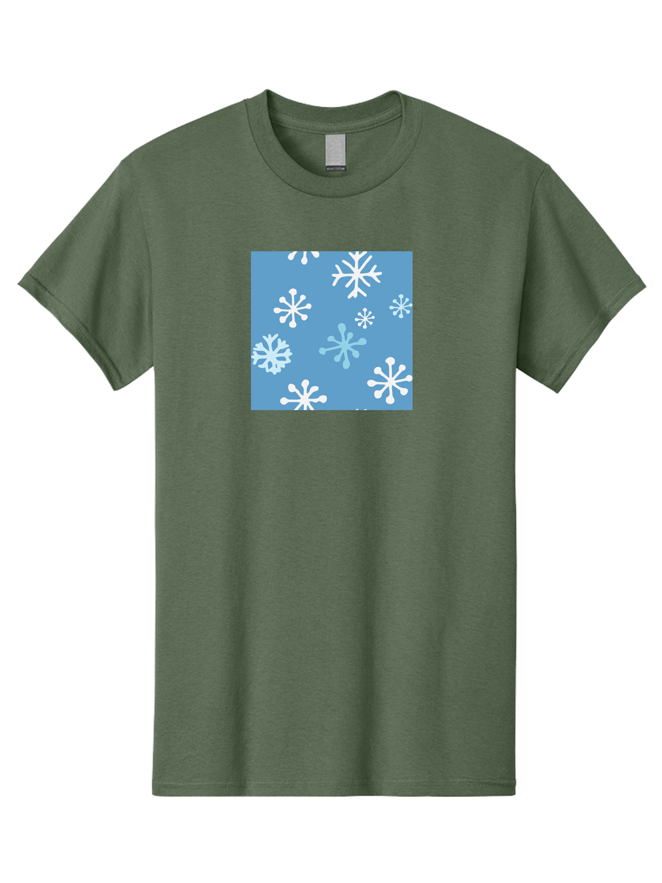 Snowflakes Men'S Graphic Tee, 100% Cotton, Comfortable Casual Summer Wear, Machine Washable, Winter Wonderland, Snowflake Pattern, Festive Design, Blue Background, White Snowflakes, Cold Weather, Snowy Scene, Holiday Theme, Seasonal Graphic, Aab123 15