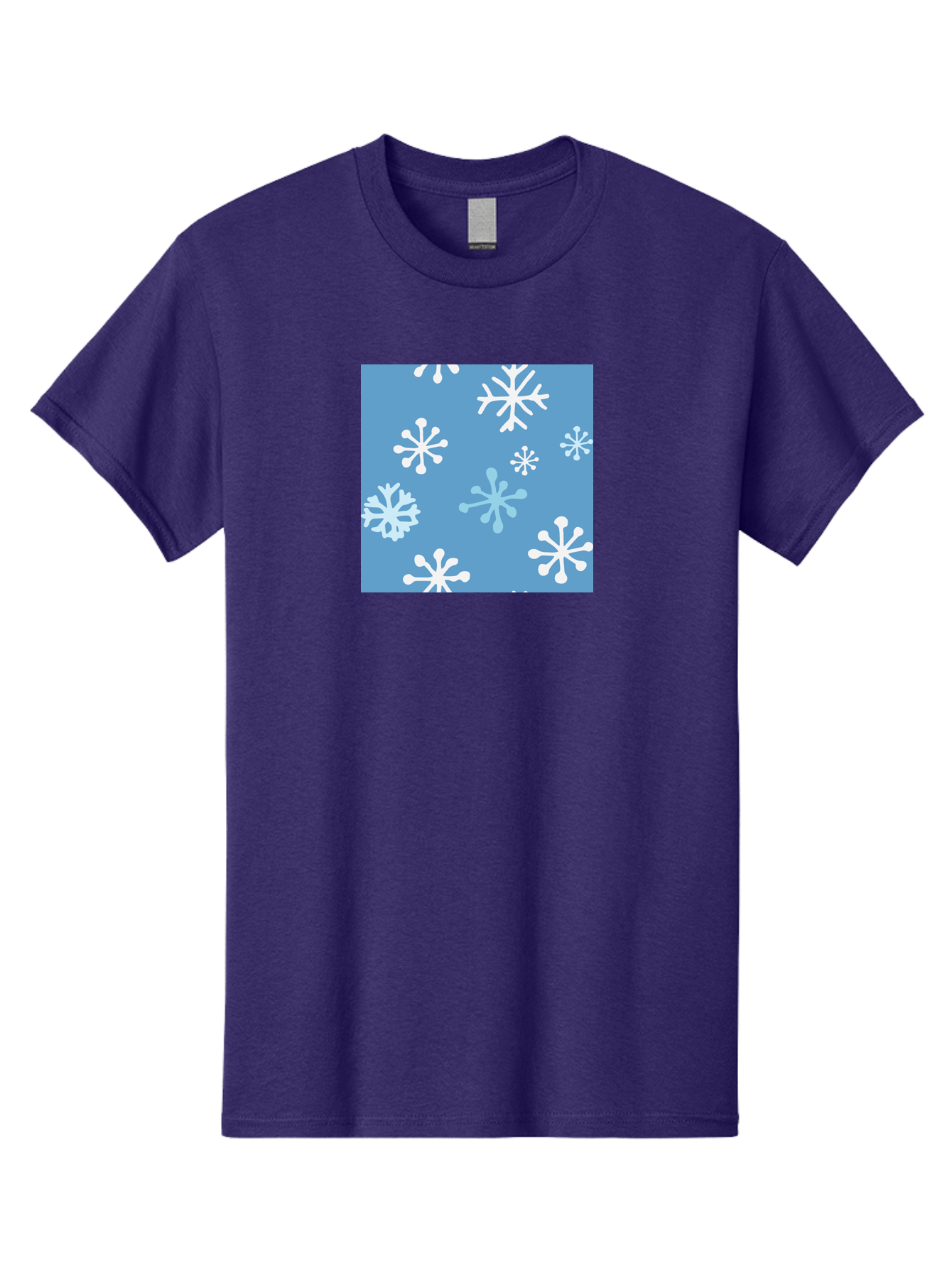 Snowflakes Men'S Graphic Tee, 100% Cotton, Comfortable Casual Summer Wear, Machine Washable, Winter Wonderland, Snowflake Pattern, Festive Design, Blue Background, White Snowflakes, Cold Weather, Snowy Scene, Holiday Theme, Seasonal Graphic, Aab123 21