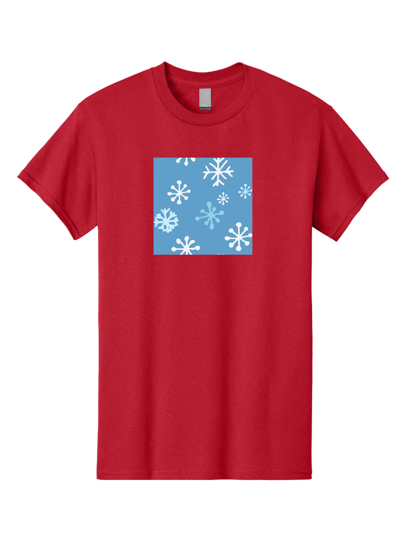 Snowflakes Men'S Graphic Tee, 100% Cotton, Comfortable Casual Summer Wear, Machine Washable, Winter Wonderland, Snowflake Pattern, Festive Design, Blue Background, White Snowflakes, Cold Weather, Snowy Scene, Holiday Theme, Seasonal Graphic, Aab123 23