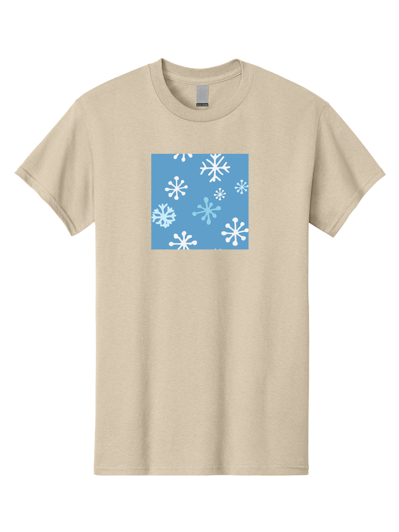 Snowflakes Men'S Graphic Tee, 100% Cotton, Comfortable Casual Summer Wear, Machine Washable, Winter Wonderland, Snowflake Pattern, Festive Design, Blue Background, White Snowflakes, Cold Weather, Snowy Scene, Holiday Theme, Seasonal Graphic, Aab123 27