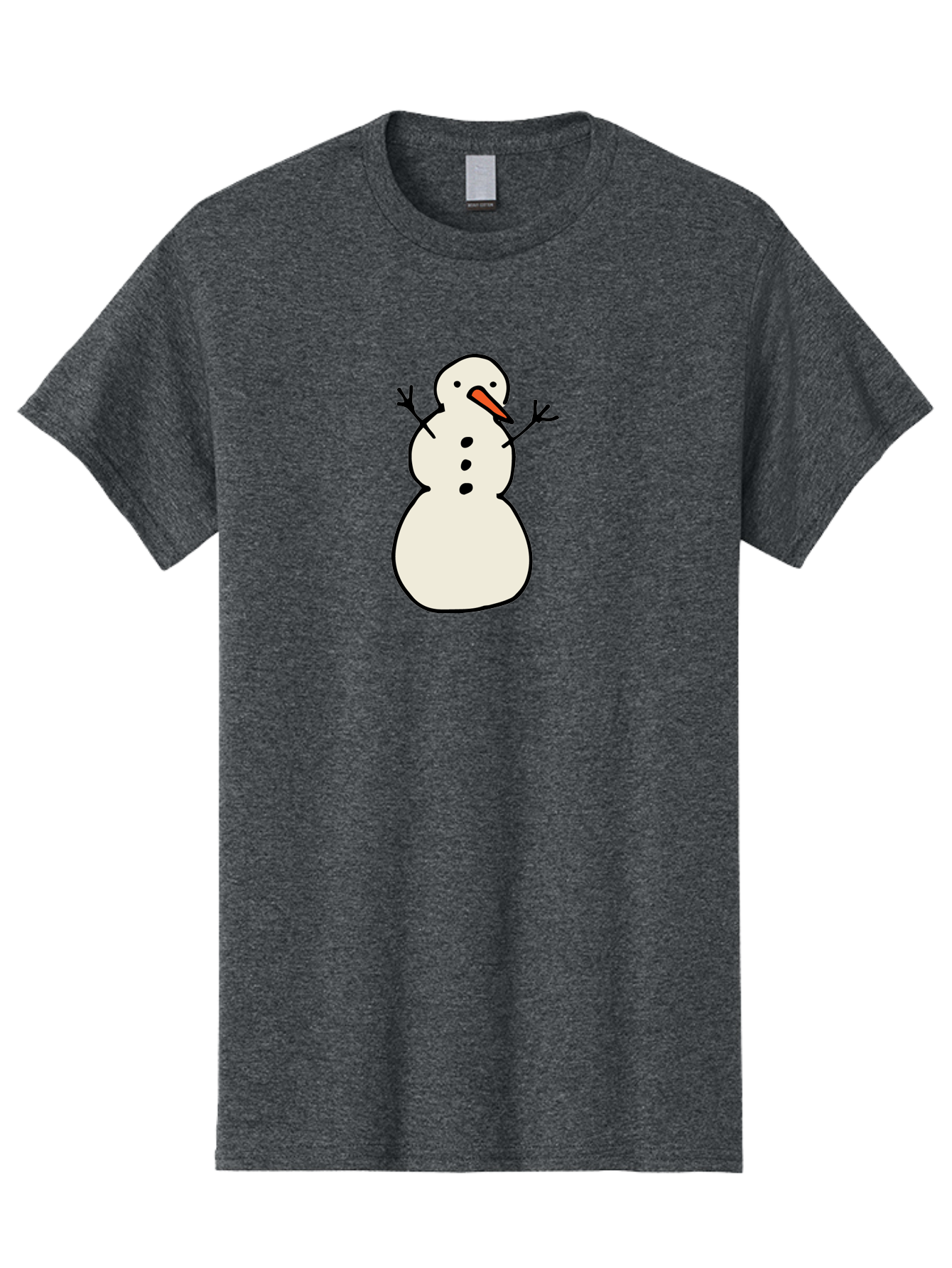 Snowman-1 Men'S Graphic Tee, 100% Cotton, Comfortable Casual Summer Wear, Machine Washable, Cartoon Snowman, White Snowman, Orange Nose, Black Dots, Winter Character, Festive Figure, Snowball Body, Simple Design, Cute Illustration, Aab124 7