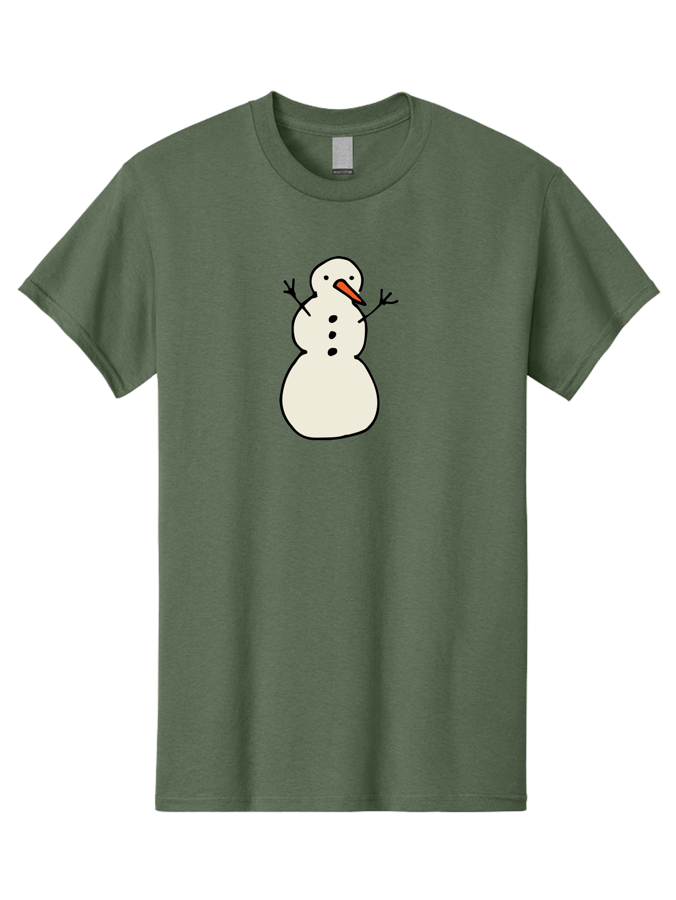 Snowman-1 Men'S Graphic Tee, 100% Cotton, Comfortable Casual Summer Wear, Machine Washable, Cartoon Snowman, White Snowman, Orange Nose, Black Dots, Winter Character, Festive Figure, Snowball Body, Simple Design, Cute Illustration, Aab124 15