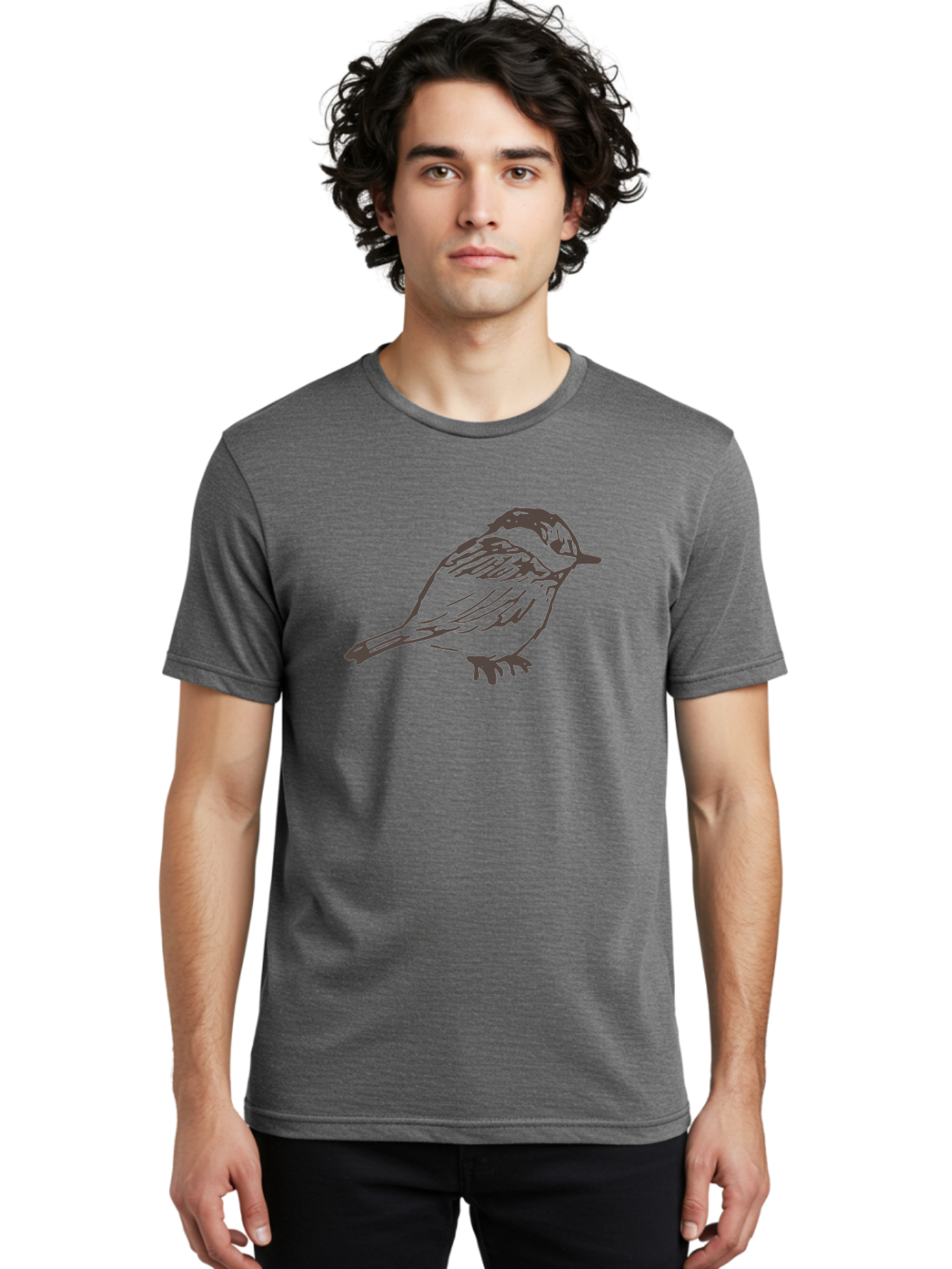 Sparrow Men'S Graphic Tee, 100% Cotton, Comfortable Casual Summer Wear, Machine Washable, Simple Bird, Illustration Art, Minimalist Design, Animal Graphics, Wildlife Illustration, Bird Species Aab130 14