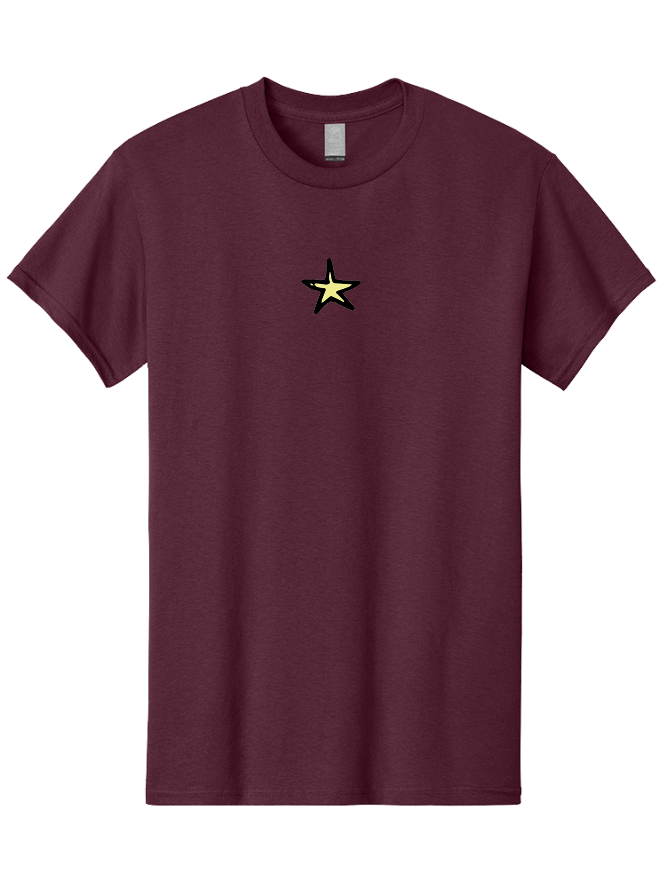Star Men'S Graphic Tee, 100% Cotton, Comfortable Casual Summer Wear, Machine Washable, Star Icon, Five-Pointed Star, Simple Design, Minimalist Graphic, Bold Lines, Yellow Fill, Black Outline, Modern Style, Digital Art Aab135 13