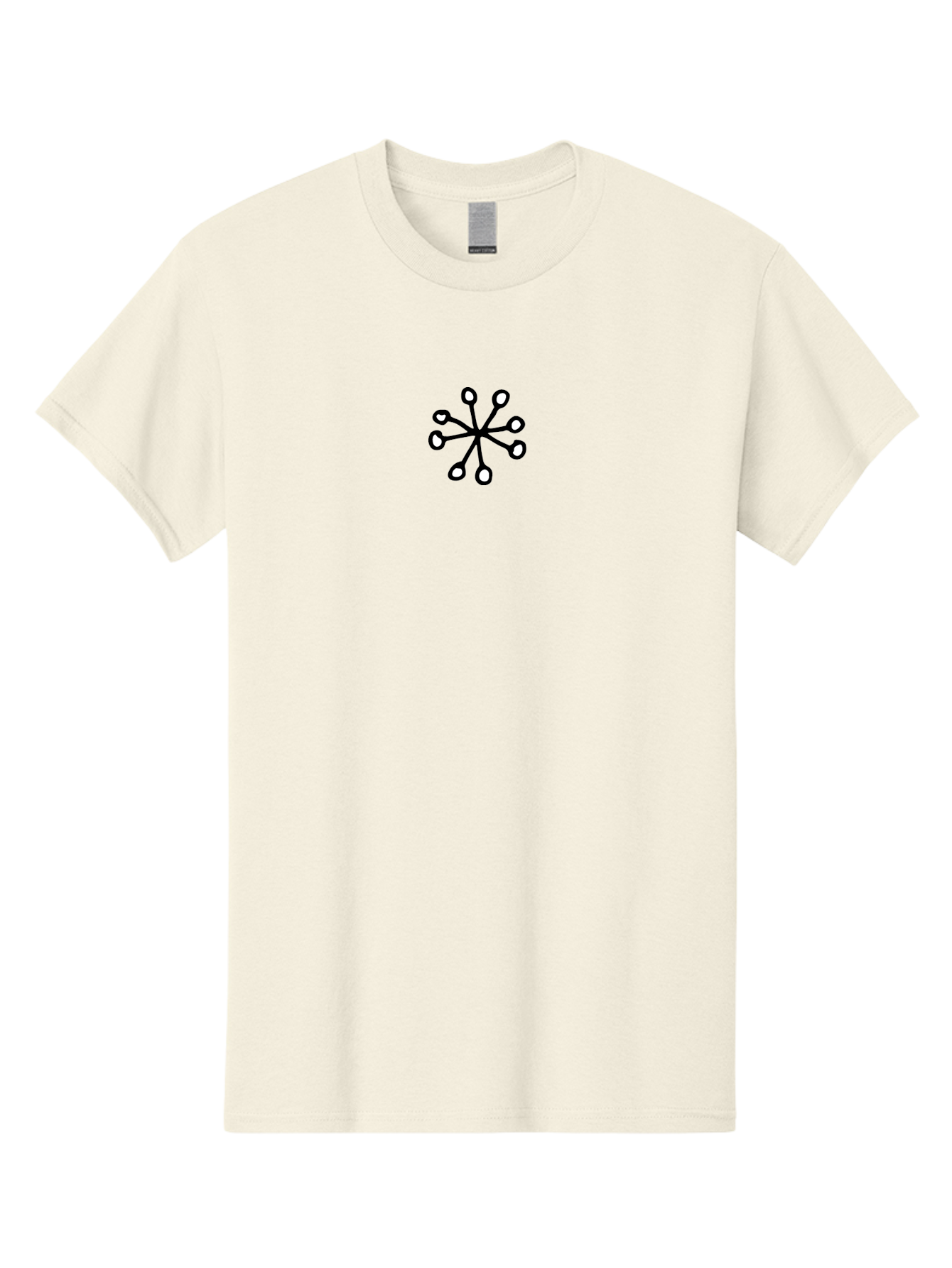 Stylized-Asterisk Men'S Graphic Tee, 100% Cotton, Comfortable Casual Summer Wear, Machine Washable, Simple Icon, Asterisk Symbol, Minimalist Design, Black And White, Radial Pattern, Abstract Shape, Graphical Element, Modern Aesthetic Aab140 17