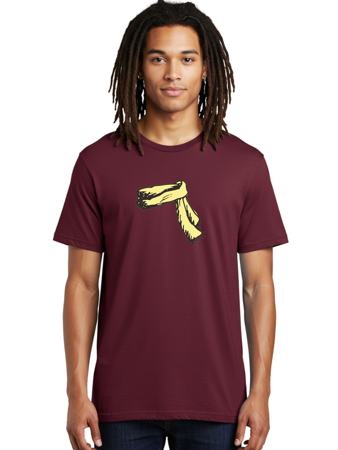 Torn-Fabric Men'S Graphic Tee, 100% Cotton, Comfortable Casual Summer Wear, Machine Washable, Yellow Scarf, Casual Fashion, Accessory, Stylish Look, Fashion Trend, Winter Wear, Clothing Accessory Aab146 14