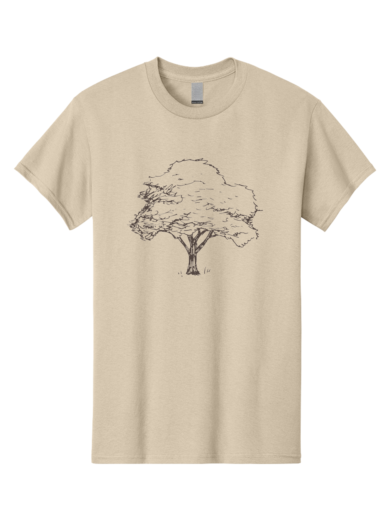 Tree Men'S Graphic Tee, 100% Cotton, Comfortable Casual Summer Wear, Machine Washable, Simple Tree Illustration, Minimalist Art, Dark Purple Lines, Nature-Inspired Design, Hand-Drawn Tree, Abstract Foliage, Modern Graphic Aab149 27