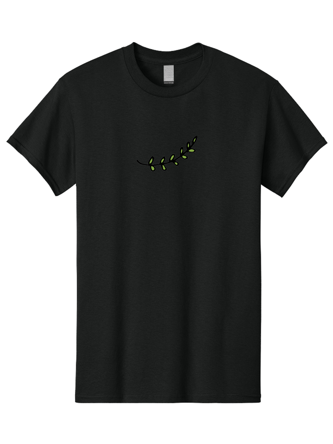 Vine-Branch Men'S Graphic Tee, 100% Cotton, Comfortable Casual Summer Wear, Machine Washable, Hand-Drawn Vine, Black Outline, Leaves, Simple Design, Minimalist Art, Elegant Decor, Nature-Inspired, Whimsical Illustration Aab155 1