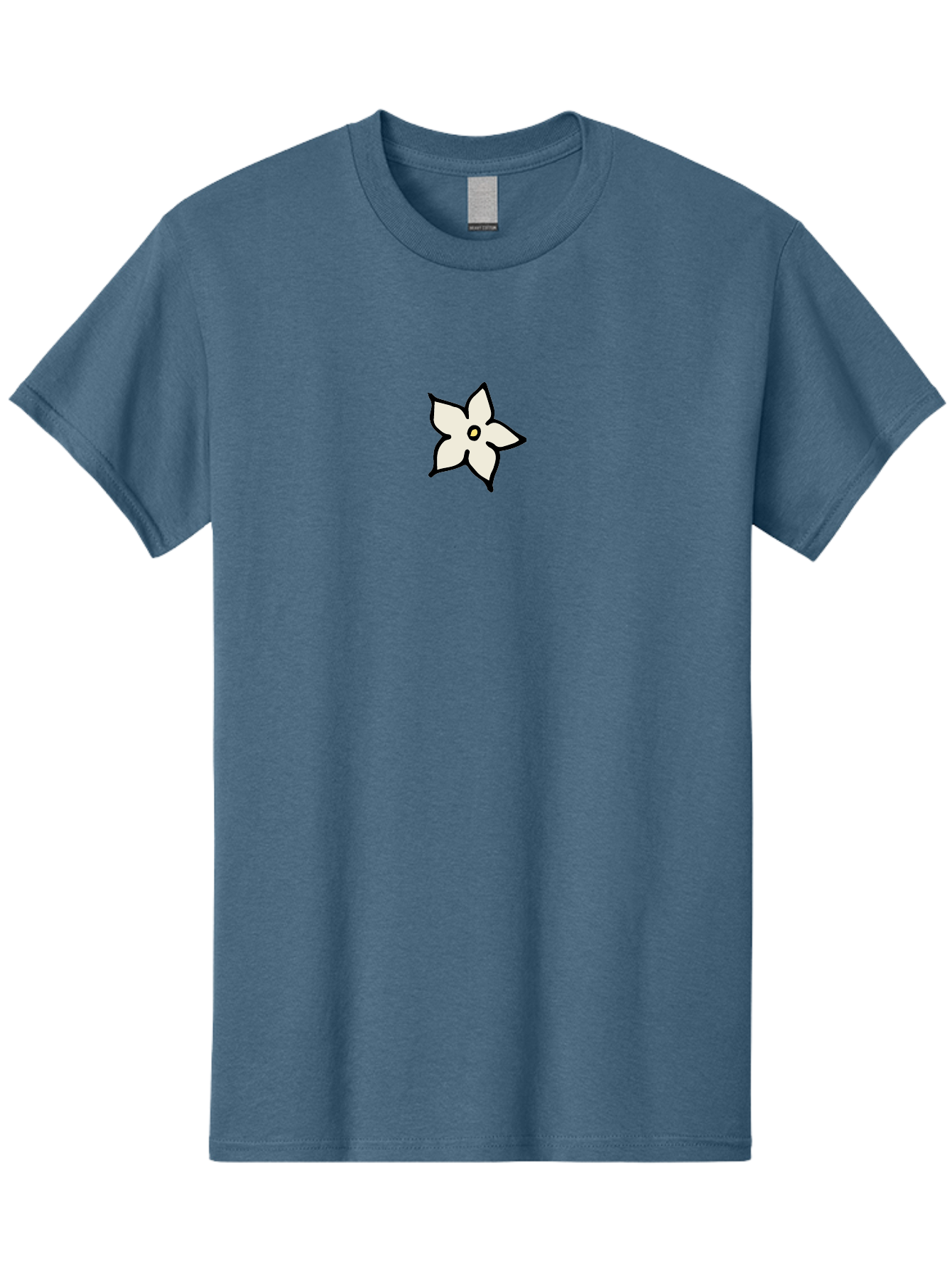 White-Flower Men'S Graphic Tee, 100% Cotton, Comfortable Casual Summer Wear, Machine Washable, Simple White Flower, Minimalist Design, Five-Petaled Flower, Black Outline, Centered Composition, Floral Icon, Cartoon-Style Flower, Simple Graphics Aab162 29