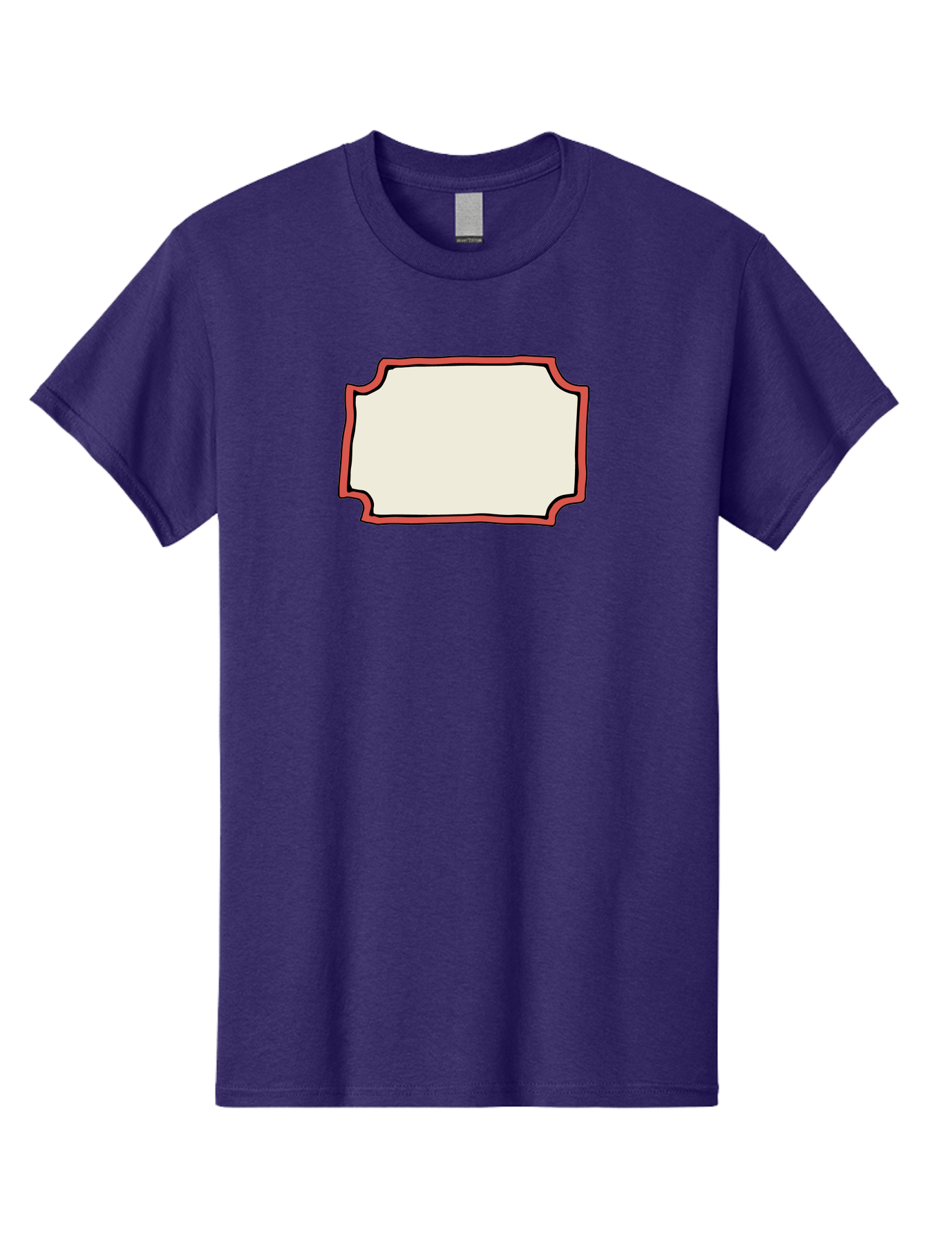 White-Label Men'S Graphic Tee, 100% Cotton, Comfortable Casual Summer Wear, Machine Washable, Blank Sign, Empty Sign, Red Border, White Background, Simple Design, Graphic Element, Customizable Template, Placeholder Text, Signage Mockup Aab163 9