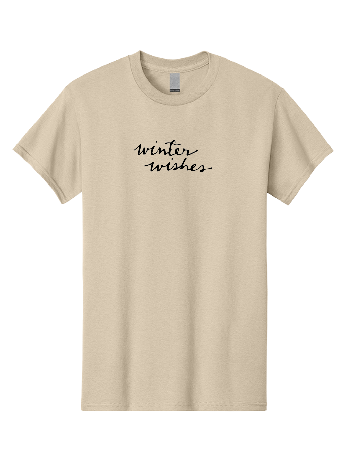 Winter-Wishes-1 Men'S Graphic Tee, 100% Cotton, Comfortable Casual Summer Wear, Machine Washable, Winter Wishes, Festive Greetings, Holiday Season, Winter Season, Cursive Text, Black Text, Winter Wonderland, Season'S Greetings Aab170 27