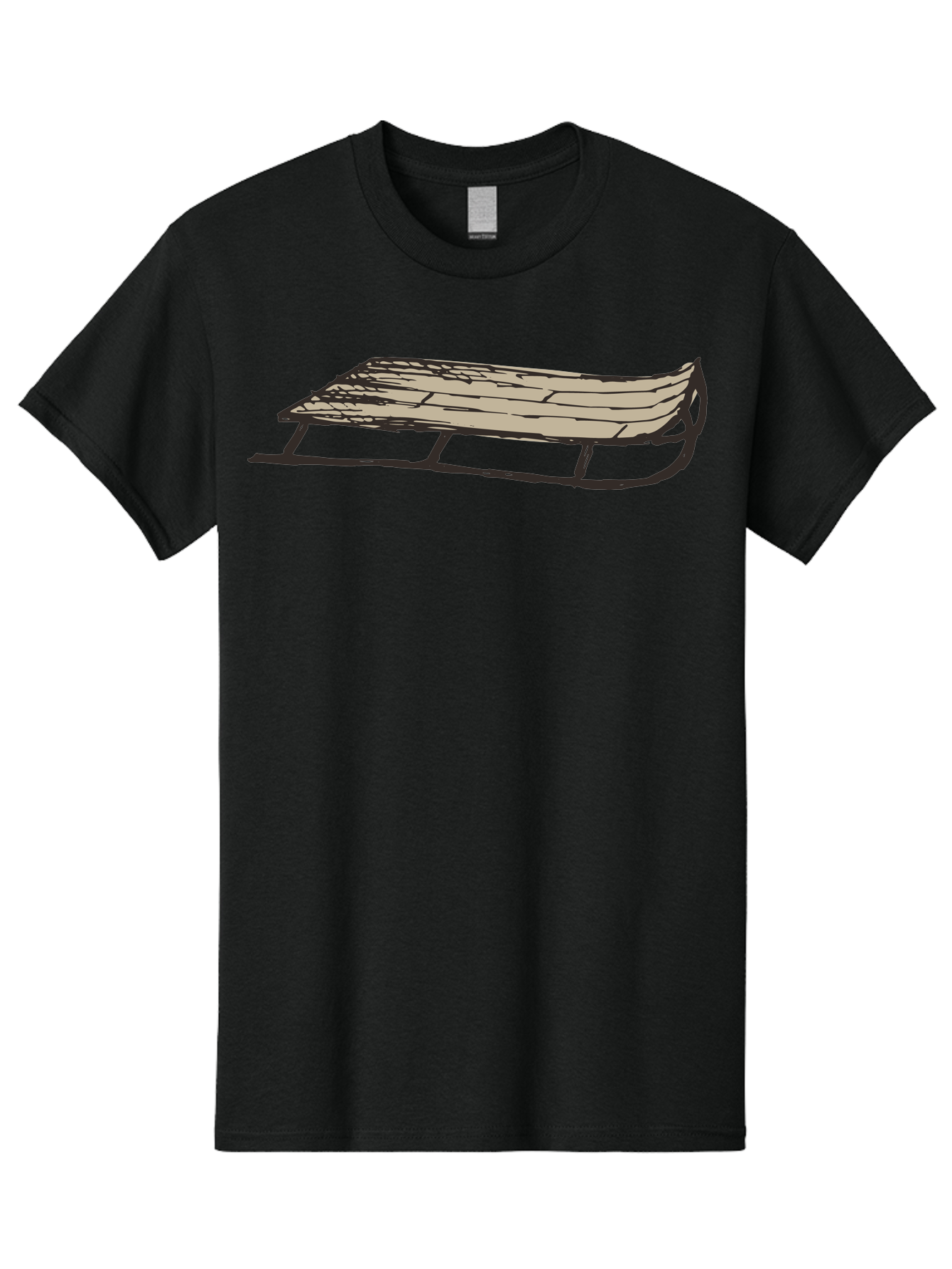 Wooden-Sled Men'S Graphic Tee, 100% Cotton, Comfortable Casual Summer Wear, Machine Washable, Vintage Sled, Wooden Slats, Metal Runners, Winter Fun, Outdoor Play, Cartoon Style, Simple Design, Nostalgic Feel, Retro Illustration, Aab174 13