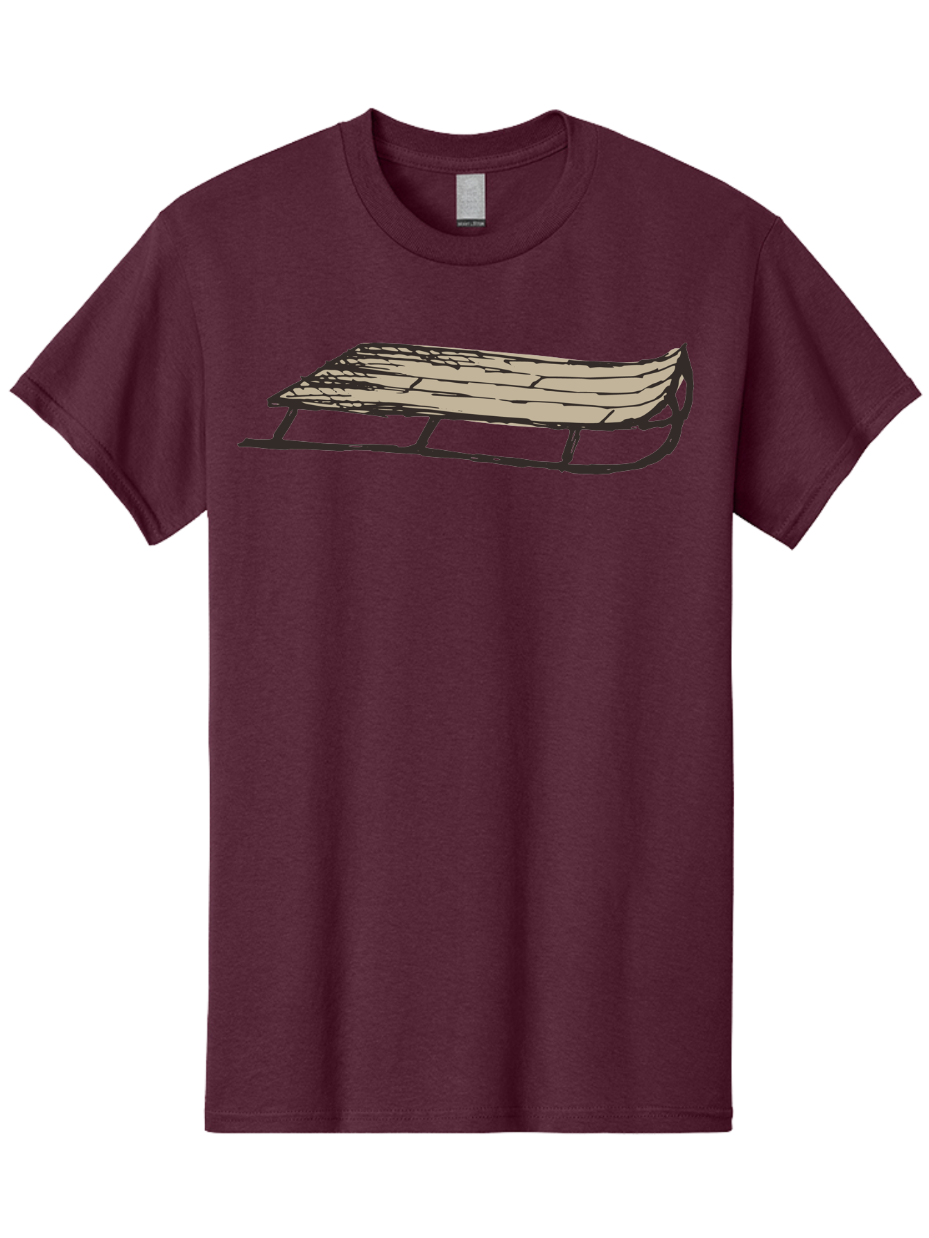 Wooden-Sled Men'S Graphic Tee, 100% Cotton, Comfortable Casual Summer Wear, Machine Washable, Vintage Sled, Wooden Slats, Metal Runners, Winter Fun, Outdoor Play, Cartoon Style, Simple Design, Nostalgic Feel, Retro Illustration, Aab174 21