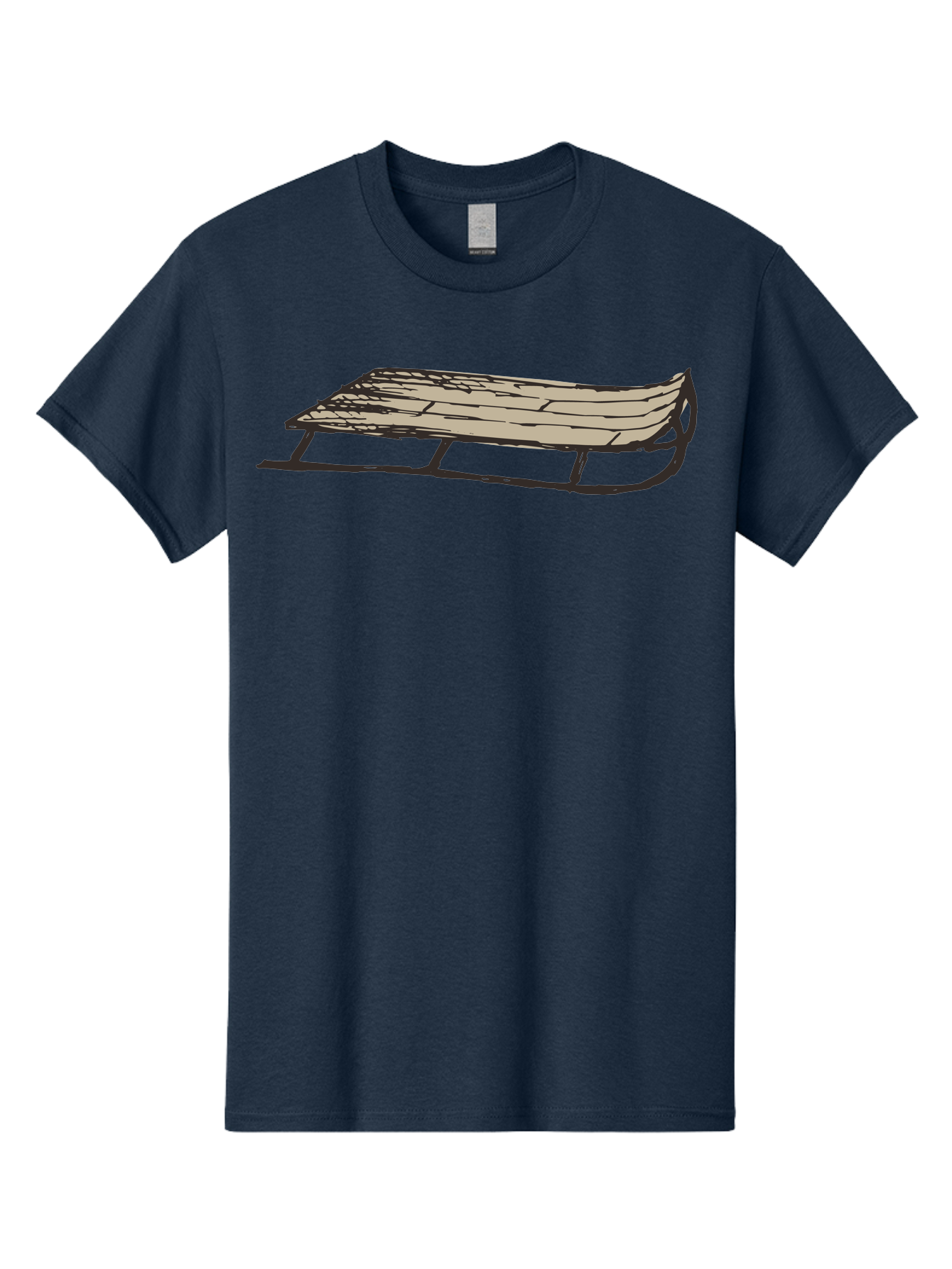 Wooden-Sled Men'S Graphic Tee, 100% Cotton, Comfortable Casual Summer Wear, Machine Washable, Vintage Sled, Wooden Slats, Metal Runners, Winter Fun, Outdoor Play, Cartoon Style, Simple Design, Nostalgic Feel, Retro Illustration, Aab174 19