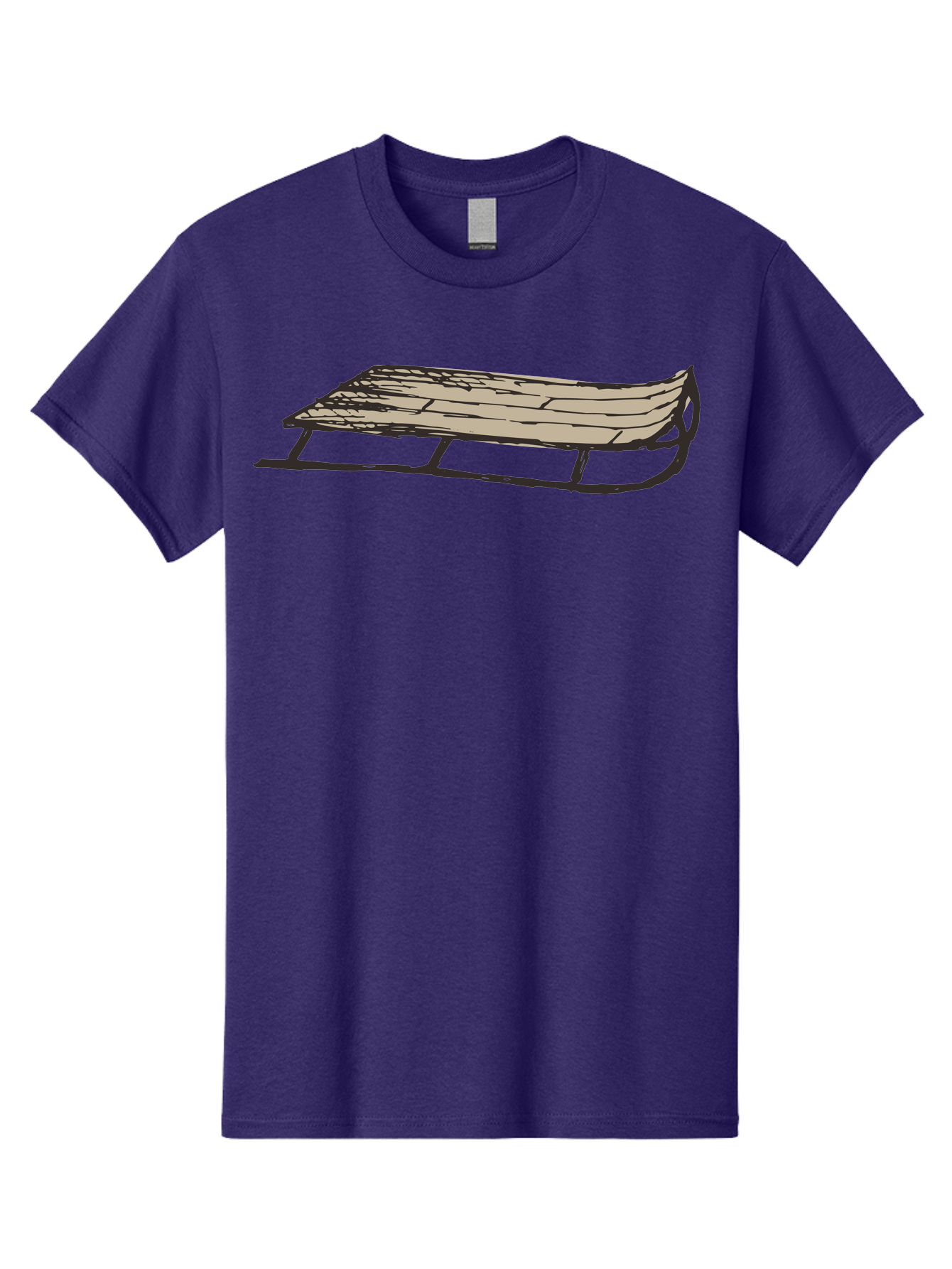 Wooden-Sled Men'S Graphic Tee, 100% Cotton, Comfortable Casual Summer Wear, Machine Washable, Vintage Sled, Wooden Slats, Metal Runners, Winter Fun, Outdoor Play, Cartoon Style, Simple Design, Nostalgic Feel, Retro Illustration, Aab174 21