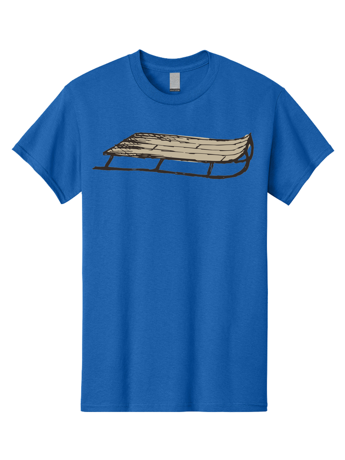 Wooden-Sled Men'S Graphic Tee, 100% Cotton, Comfortable Casual Summer Wear, Machine Washable, Vintage Sled, Wooden Slats, Metal Runners, Winter Fun, Outdoor Play, Cartoon Style, Simple Design, Nostalgic Feel, Retro Illustration, Aab174 25