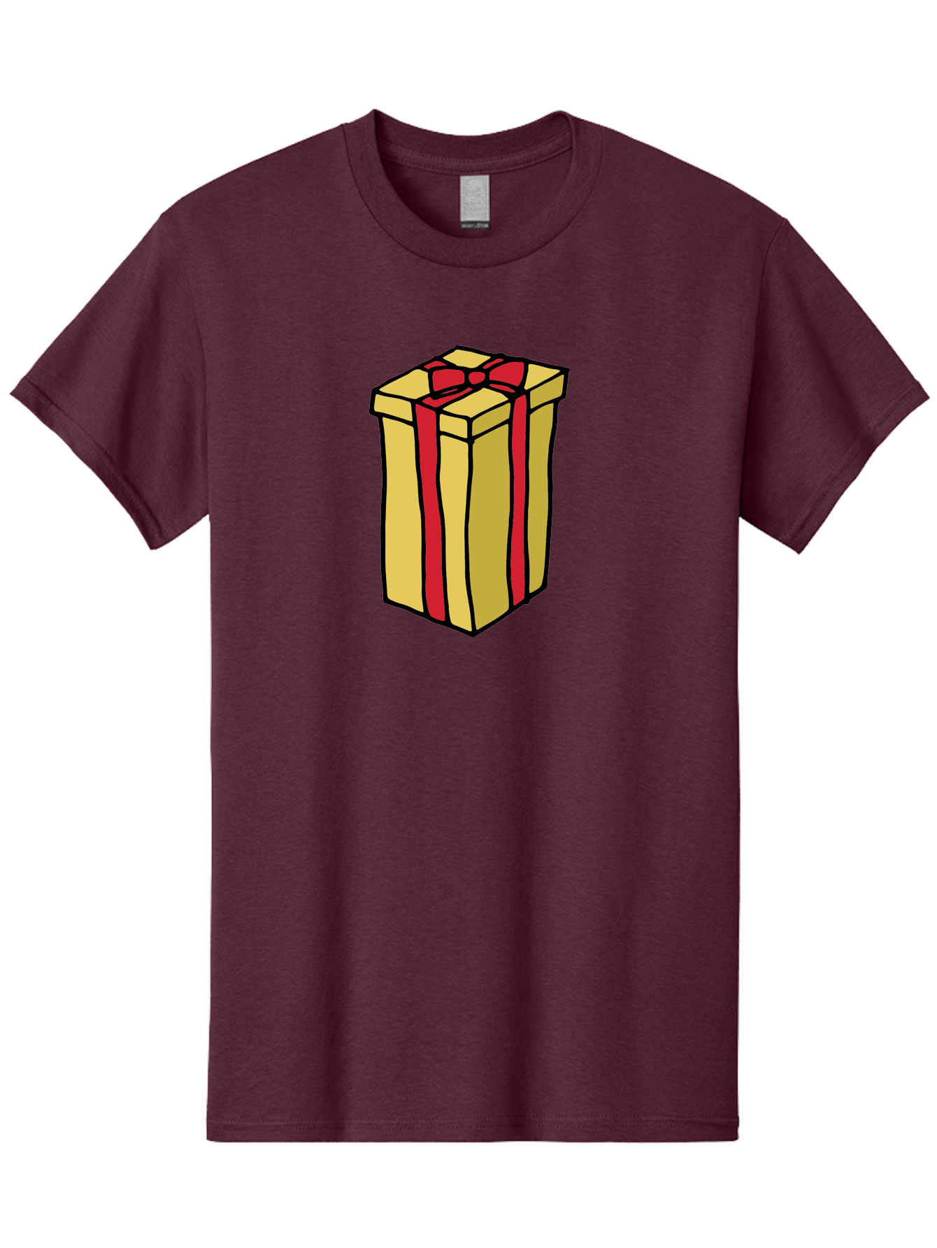 Wrapped-Gift-Box Men'S Graphic Tee, 100% Cotton, Comfortable Casual Summer Wear, Machine Washable, Gift Box, Wrapped Present, Red Ribbon, Gold Wrapping, Present, Gift, Holiday Gift, Birthday Present, Celebration Gift Aab175 15