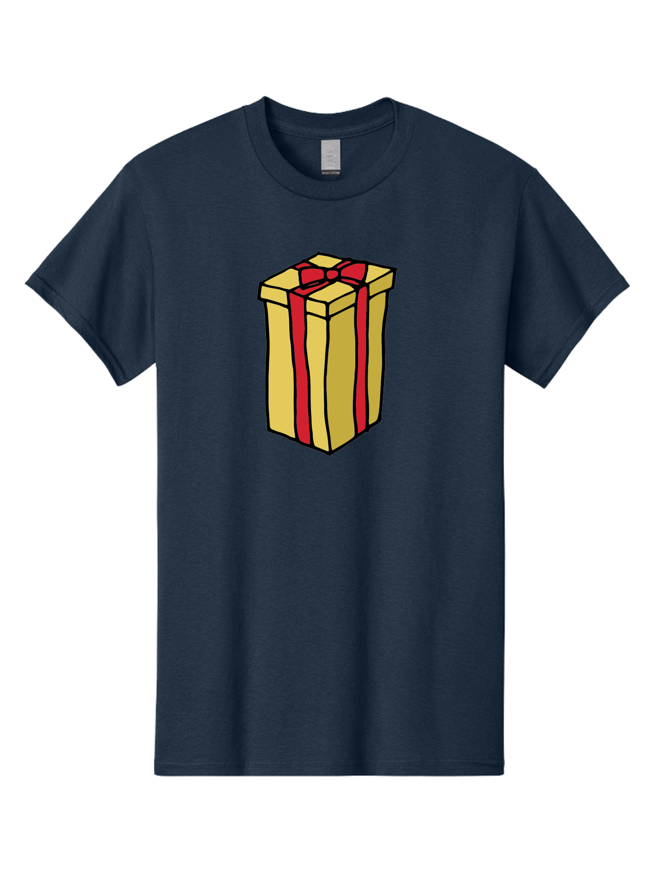 Wrapped-Gift-Box Men'S Graphic Tee, 100% Cotton, Comfortable Casual Summer Wear, Machine Washable, Gift Box, Wrapped Present, Red Ribbon, Gold Wrapping, Present, Gift, Holiday Gift, Birthday Present, Celebration Gift Aab175 3