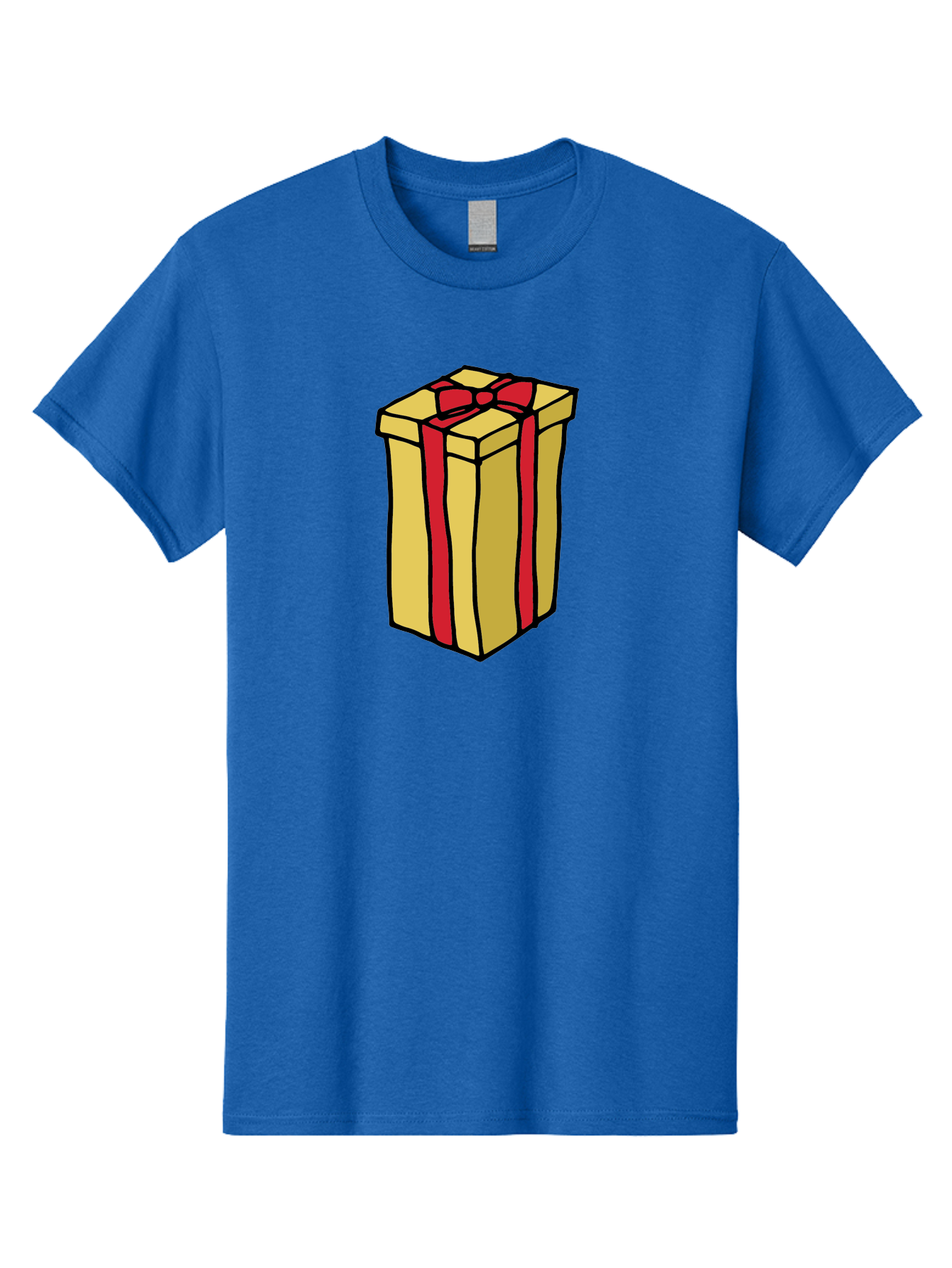 Wrapped-Gift-Box Men'S Graphic Tee, 100% Cotton, Comfortable Casual Summer Wear, Machine Washable, Gift Box, Wrapped Present, Red Ribbon, Gold Wrapping, Present, Gift, Holiday Gift, Birthday Present, Celebration Gift Aab175 7