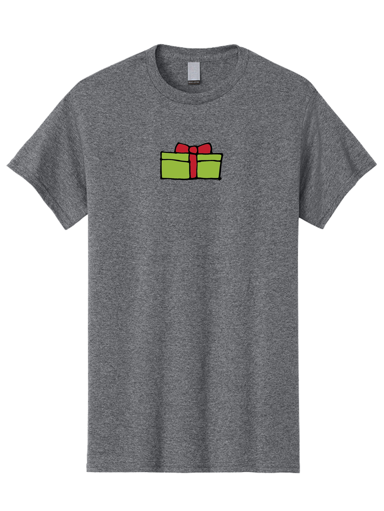 Wrapped-Gift Men'S Graphic Tee, 100% Cotton, Comfortable Casual Summer Wear, Machine Washable, Wrapped Gift, Red Bow, Festive Present, Holiday Season, Gift Giving, Celebration, Cartoon Illustration, Simple Design, Minimalist Art Aab176 3