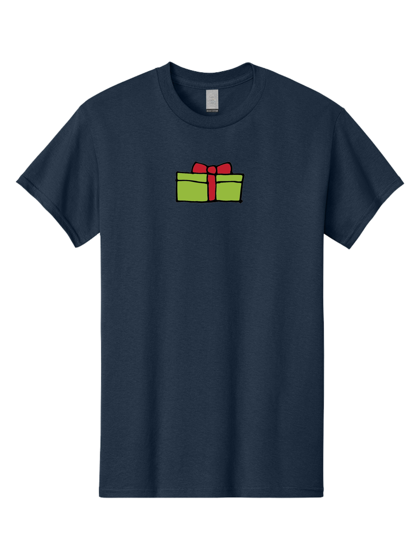 Wrapped-Gift Men'S Graphic Tee, 100% Cotton, Comfortable Casual Summer Wear, Machine Washable, Wrapped Gift, Red Bow, Festive Present, Holiday Season, Gift Giving, Celebration, Cartoon Illustration, Simple Design, Minimalist Art Aab176 5