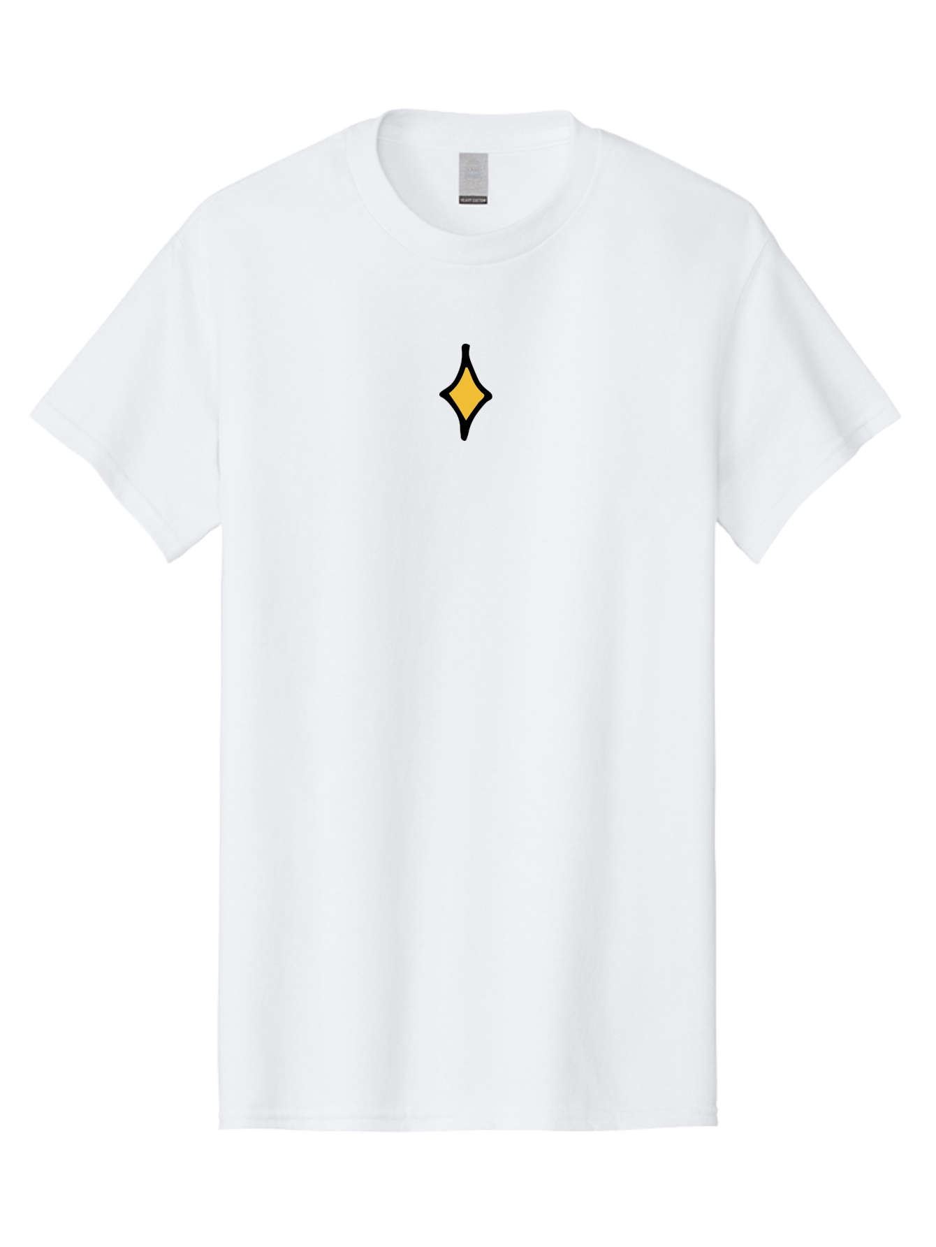 Yellow-Diamond-Shape Men'S Graphic Tee, 100% Cotton, Comfortable Casual Summer Wear, Machine Washable, Yellow Diamond, Black Outline, Simple Shape, Geometric Design, Minimalist Art, Abstract Symbol, Modern Graphic, Sleek Pattern Aab178 13