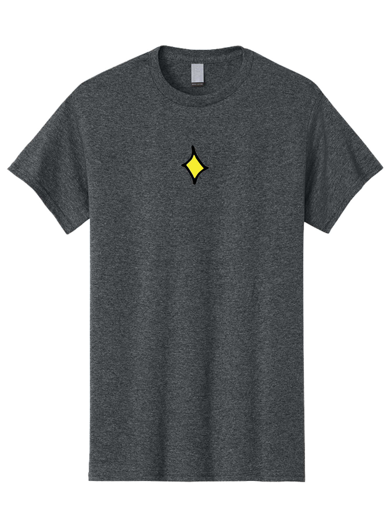 Yellow-Diamond Men'S Graphic Tee, 100% Cotton, Comfortable Casual Summer Wear, Machine Washable, Yellow Diamond Shape, Black Outline, Abstract Design, Modern Art, Geometric Figure, Simple Icon, Minimalist Logo, Bold Graphic, Vibrant Color Aab179 15