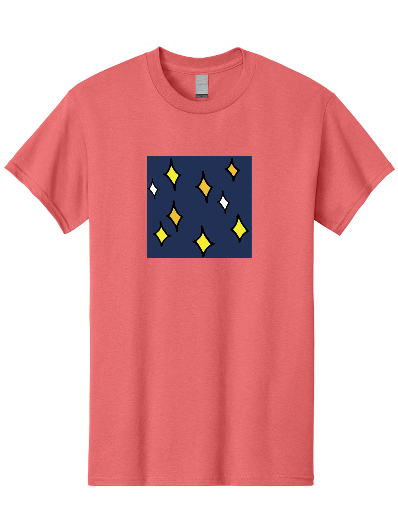 Yellow-Diamonds Men'S Graphic Tee, 100% Cotton, Comfortable Casual Summer Wear, Machine Washable, Diamond Shapes, Yellow And White Diamonds, Dark Blue Background, Abstract Design, Modern Art, Minimalist Style, Geometric Pattern, Aab180 5