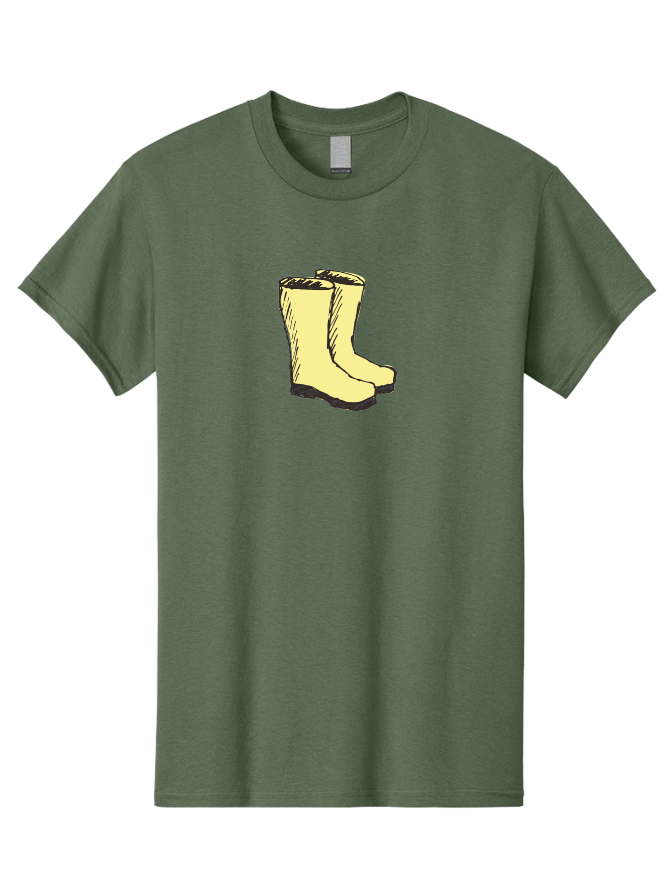 Yellow-Rain-Boots Men'S Graphic Tee, 100% Cotton, Comfortable Casual Summer Wear, Machine Washable, Yellow Rain Boots, Waterproof Footwear, Outdoor Gear, Rubber Boots, Hiking Boots, Fashion Boots, Rugged Style, Casual Wear, Outdoor Activities Aab183 1