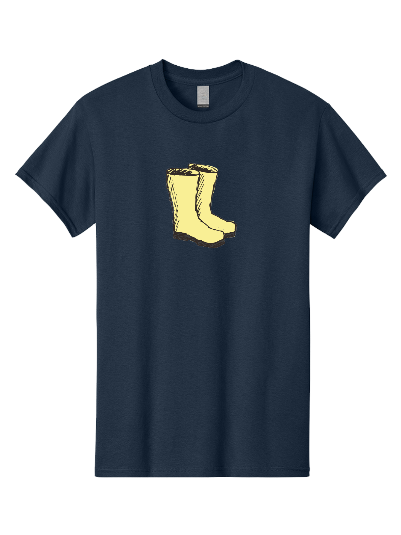 Yellow-Rain-Boots Men'S Graphic Tee, 100% Cotton, Comfortable Casual Summer Wear, Machine Washable, Yellow Rain Boots, Waterproof Footwear, Outdoor Gear, Rubber Boots, Hiking Boots, Fashion Boots, Rugged Style, Casual Wear, Outdoor Activities Aab183 5