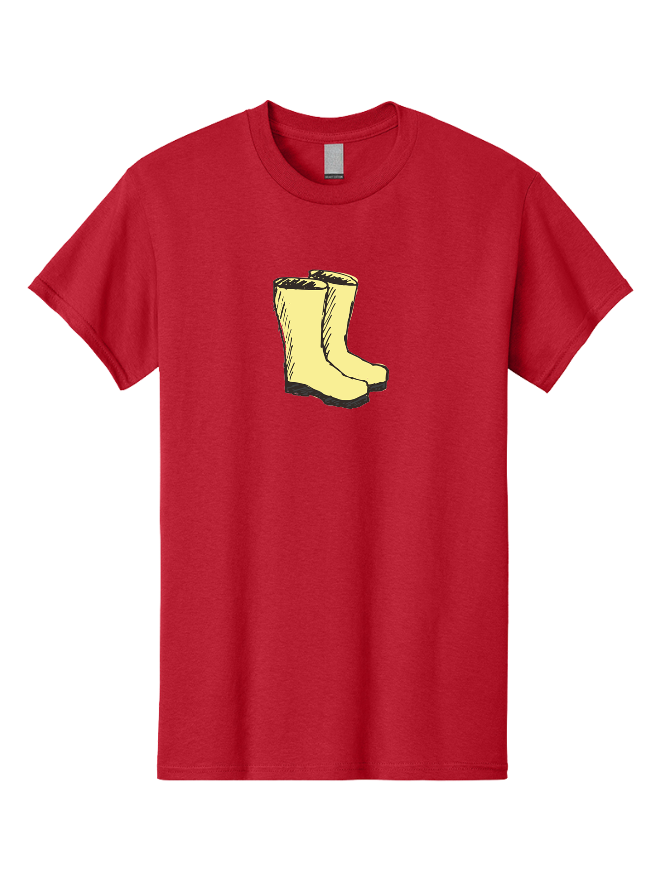Yellow-Rain-Boots Men'S Graphic Tee, 100% Cotton, Comfortable Casual Summer Wear, Machine Washable, Yellow Rain Boots, Waterproof Footwear, Outdoor Gear, Rubber Boots, Hiking Boots, Fashion Boots, Rugged Style, Casual Wear, Outdoor Activities Aab183 7