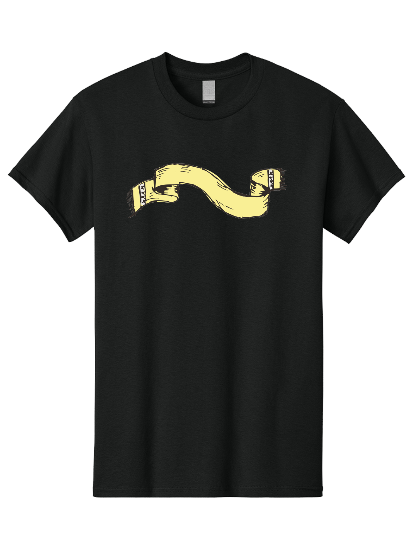 Yellow-Ribbon Men'S Graphic Tee, 100% Cotton, Comfortable Casual Summer Wear, Machine Washable, Parallax Banner, Ribbon Decoration, Vintage Design, Hand-Drawn Illustration, Scroll Element, Banner Template, Retro Style, Decorative Ribbon Aab184 1