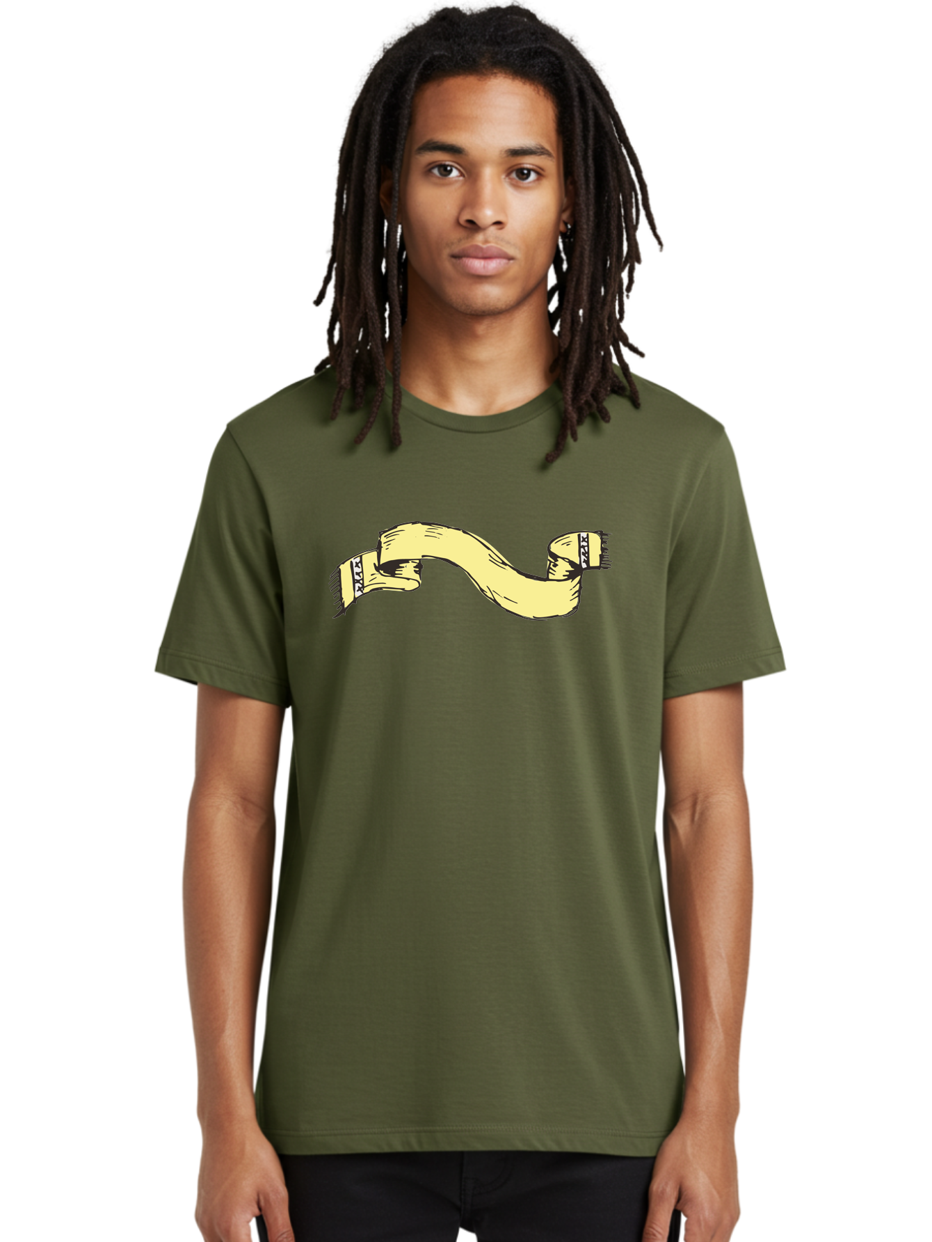 Yellow-Ribbon Men'S Graphic Tee, 100% Cotton, Comfortable Casual Summer Wear, Machine Washable, Parallax Banner, Ribbon Decoration, Vintage Design, Hand-Drawn Illustration, Scroll Element, Banner Template, Retro Style, Decorative Ribbon Aab184 30