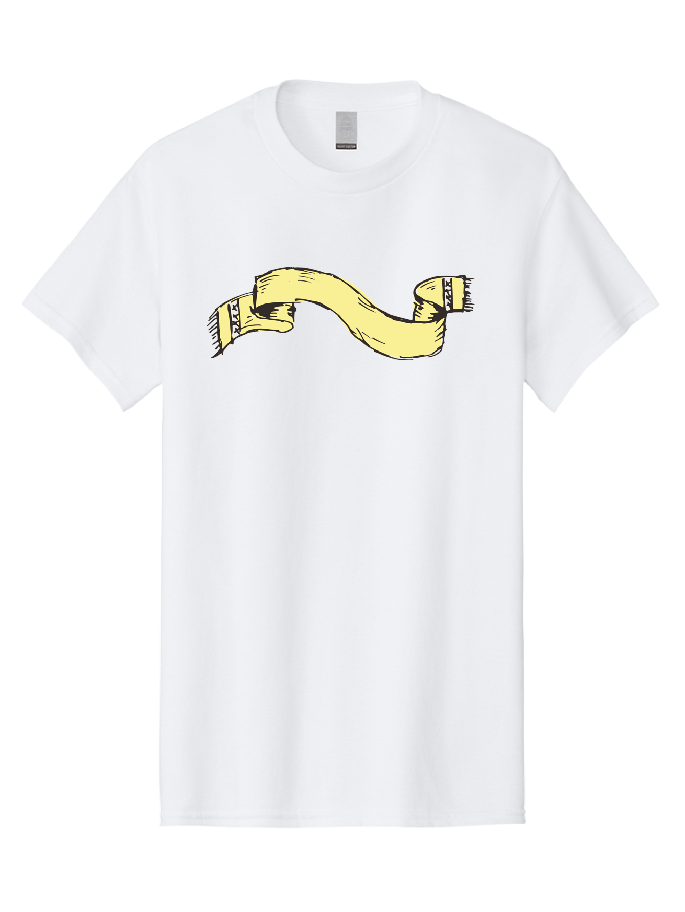 Yellow-Ribbon Men'S Graphic Tee, 100% Cotton, Comfortable Casual Summer Wear, Machine Washable, Parallax Banner, Ribbon Decoration, Vintage Design, Hand-Drawn Illustration, Scroll Element, Banner Template, Retro Style, Decorative Ribbon Aab184 21