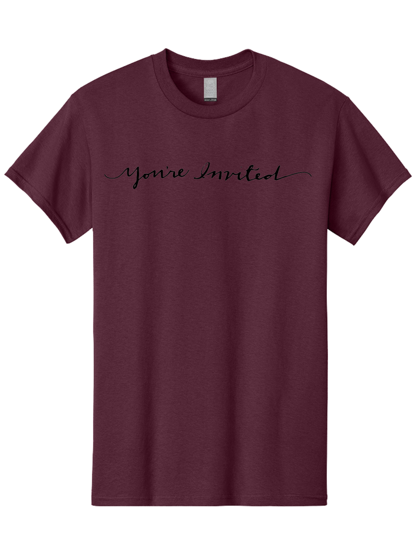 You-Re-Invited Men'S Graphic Tee, 100% Cotton, Comfortable Casual Summer Wear, Machine Washable, Party Invitation, Formal Event, Elegant Script, Black Text, Special Occasion, Invitation Card, Event Announcement, Formal Gathering, Aab189 7