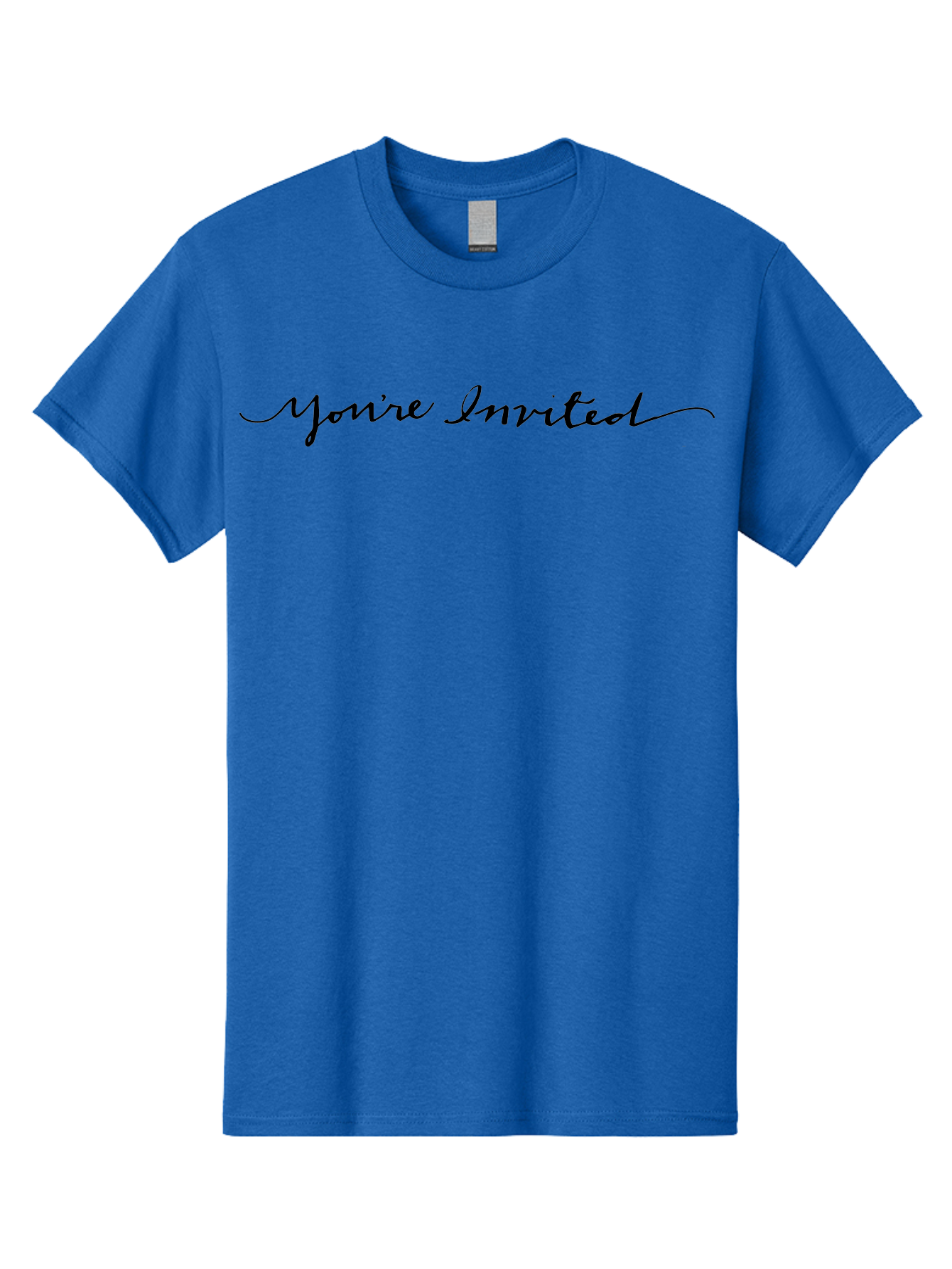 You-Re-Invited Men'S Graphic Tee, 100% Cotton, Comfortable Casual Summer Wear, Machine Washable, Party Invitation, Formal Event, Elegant Script, Black Text, Special Occasion, Invitation Card, Event Announcement, Formal Gathering, Aab189 23