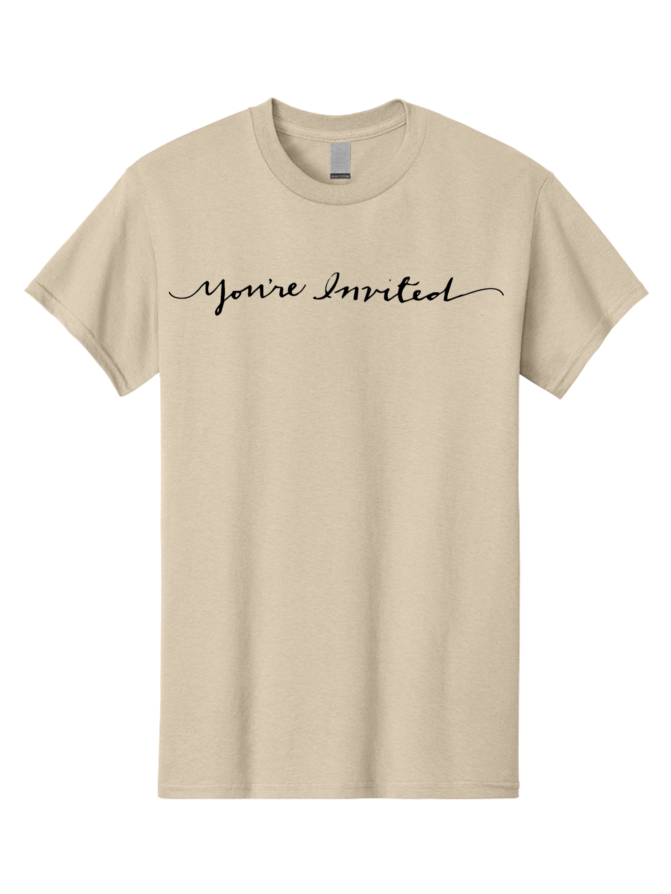 You-Re-Invited Men'S Graphic Tee, 100% Cotton, Comfortable Casual Summer Wear, Machine Washable, Party Invitation, Formal Event, Elegant Script, Black Text, Special Occasion, Invitation Card, Event Announcement, Formal Gathering, Aab189 19