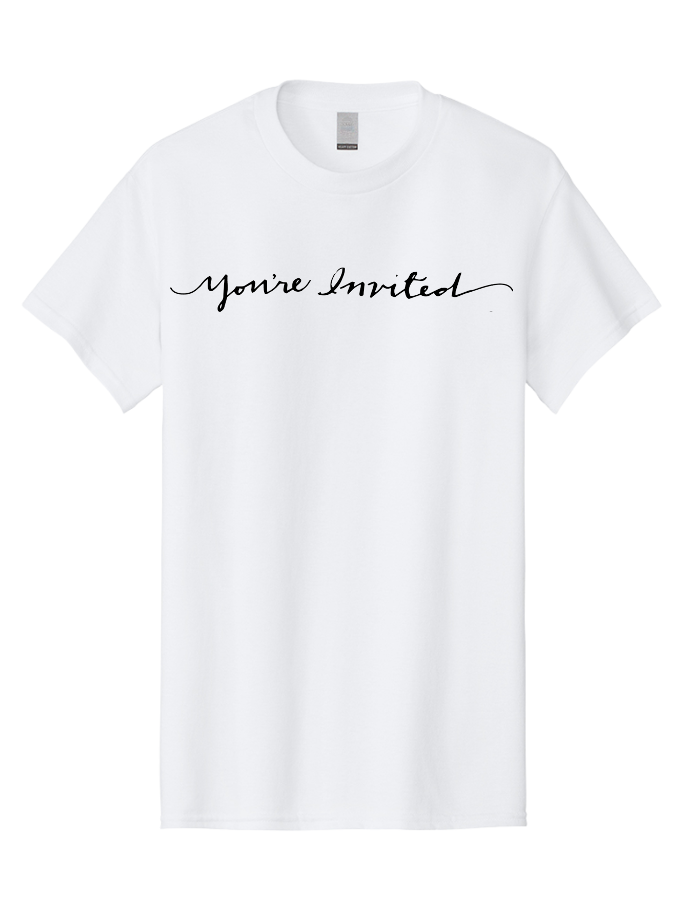 You-Re-Invited Men'S Graphic Tee, 100% Cotton, Comfortable Casual Summer Wear, Machine Washable, Party Invitation, Formal Event, Elegant Script, Black Text, Special Occasion, Invitation Card, Event Announcement, Formal Gathering, Aab189 11