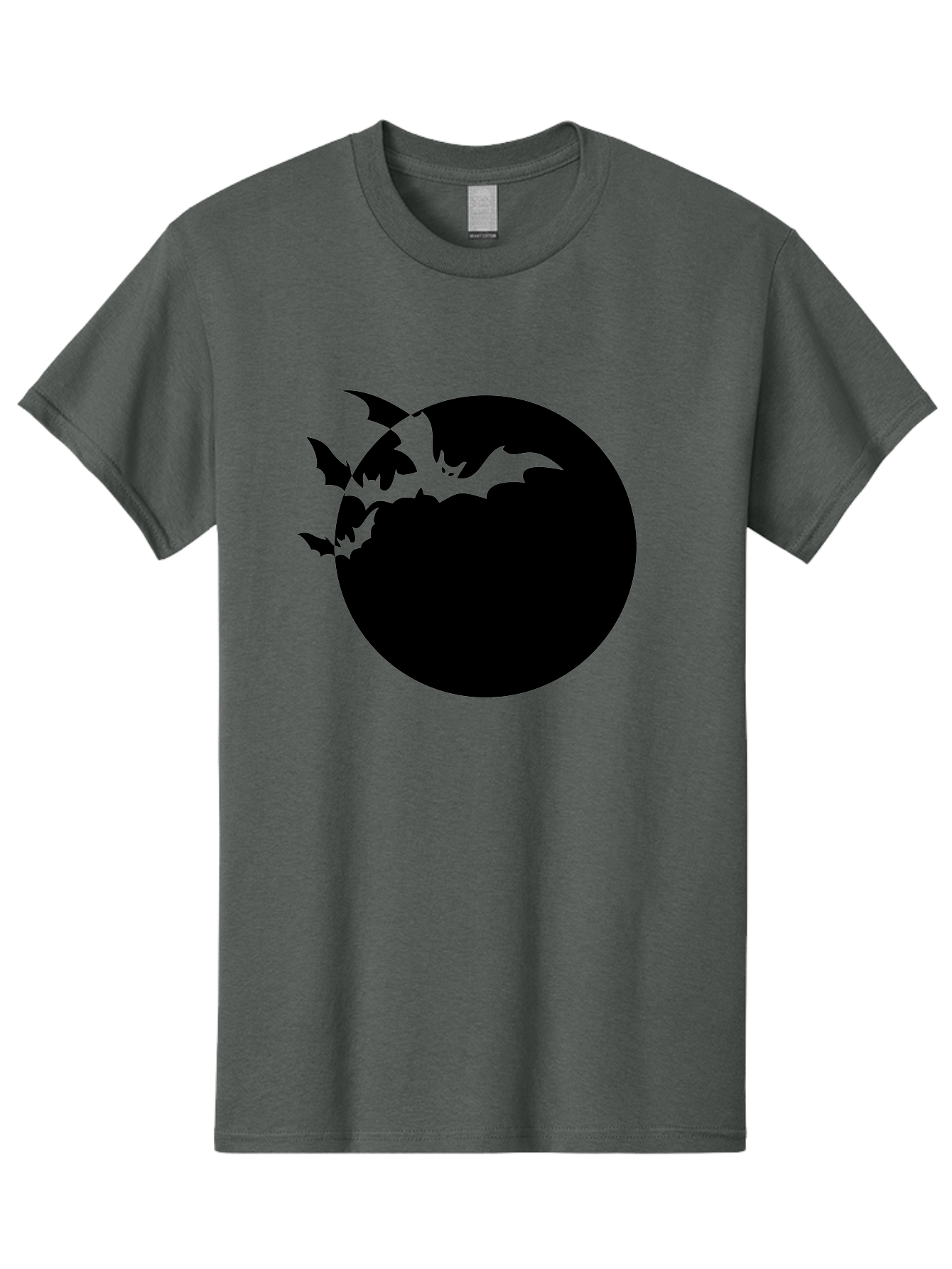 Bats-Flying-Around-Moon Men'S Graphic Tee, 100% Cotton, Comfortable Casual Summer Wear, Machine Washable, Black Bats, Flying Creatures, Dark Silhouettes, Spooky Atmosphere, Halloween Theme, Mystical Night, Winged Animals, Eerie Ambiance Aab195 19