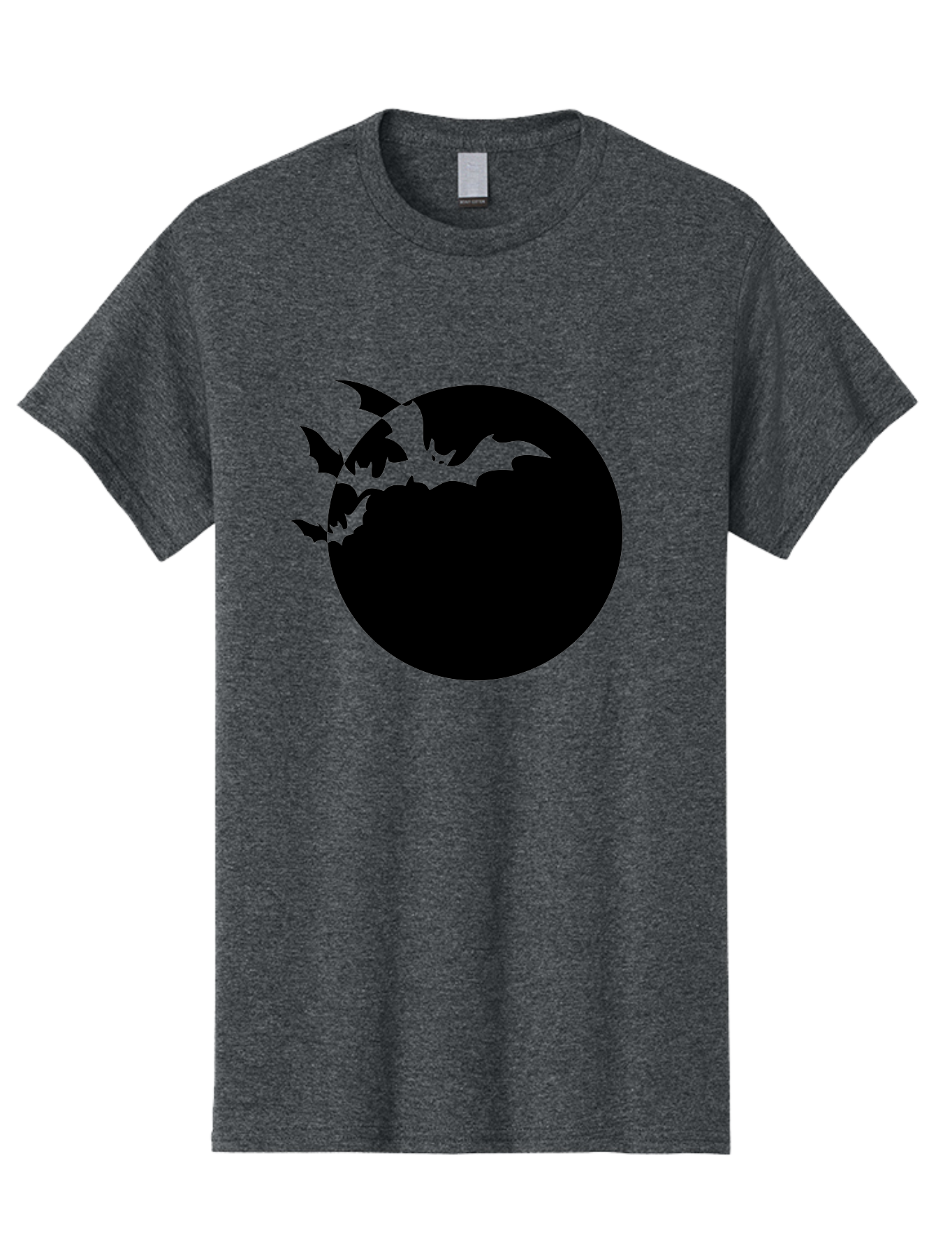 Bats-Flying-Around-Moon Men'S Graphic Tee, 100% Cotton, Comfortable Casual Summer Wear, Machine Washable, Black Bats, Flying Creatures, Dark Silhouettes, Spooky Atmosphere, Halloween Theme, Mystical Night, Winged Animals, Eerie Ambiance Aab195 15