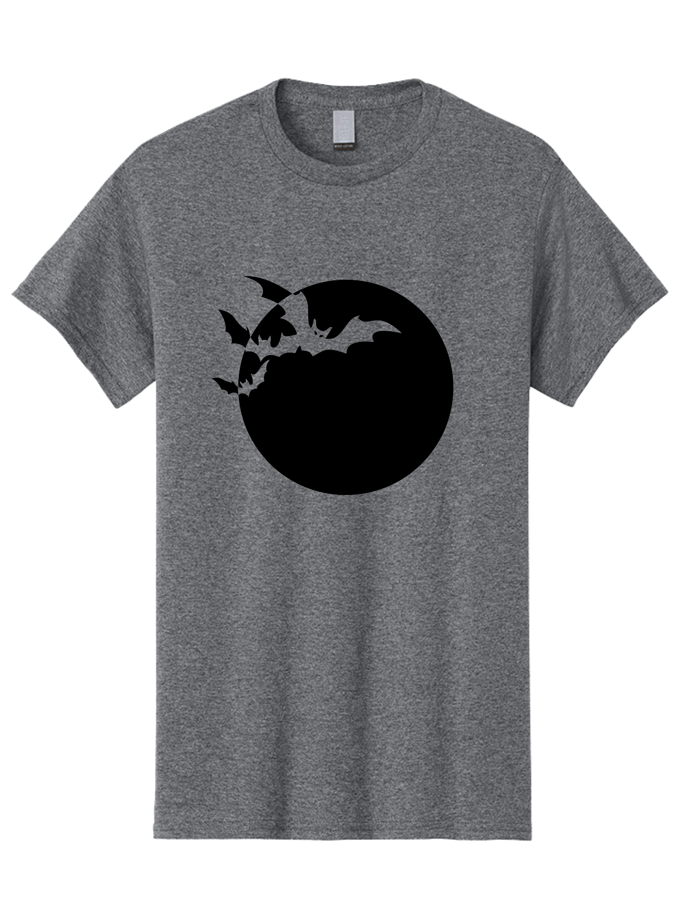 Bats-Flying-Around-Moon Men'S Graphic Tee, 100% Cotton, Comfortable Casual Summer Wear, Machine Washable, Black Bats, Flying Creatures, Dark Silhouettes, Spooky Atmosphere, Halloween Theme, Mystical Night, Winged Animals, Eerie Ambiance Aab195 23