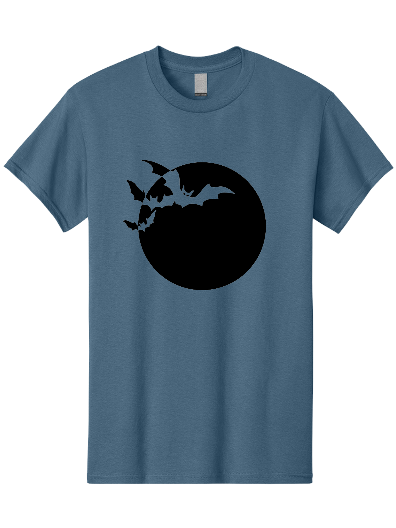 Bats-Flying-Around-Moon Men'S Graphic Tee, 100% Cotton, Comfortable Casual Summer Wear, Machine Washable, Black Bats, Flying Creatures, Dark Silhouettes, Spooky Atmosphere, Halloween Theme, Mystical Night, Winged Animals, Eerie Ambiance Aab195 13