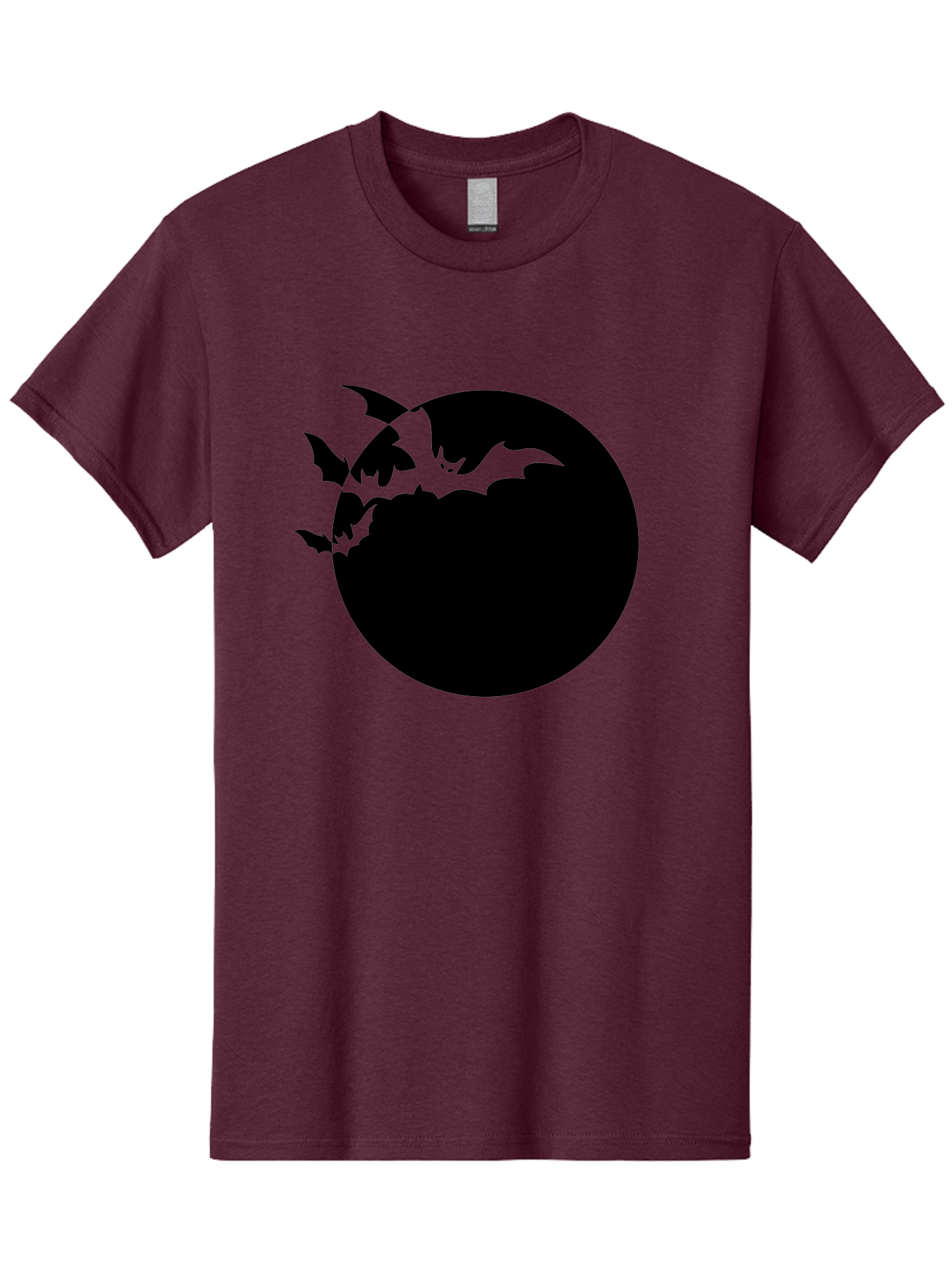 Bats-Flying-Around-Moon Men'S Graphic Tee, 100% Cotton, Comfortable Casual Summer Wear, Machine Washable, Black Bats, Flying Creatures, Dark Silhouettes, Spooky Atmosphere, Halloween Theme, Mystical Night, Winged Animals, Eerie Ambiance Aab195 3