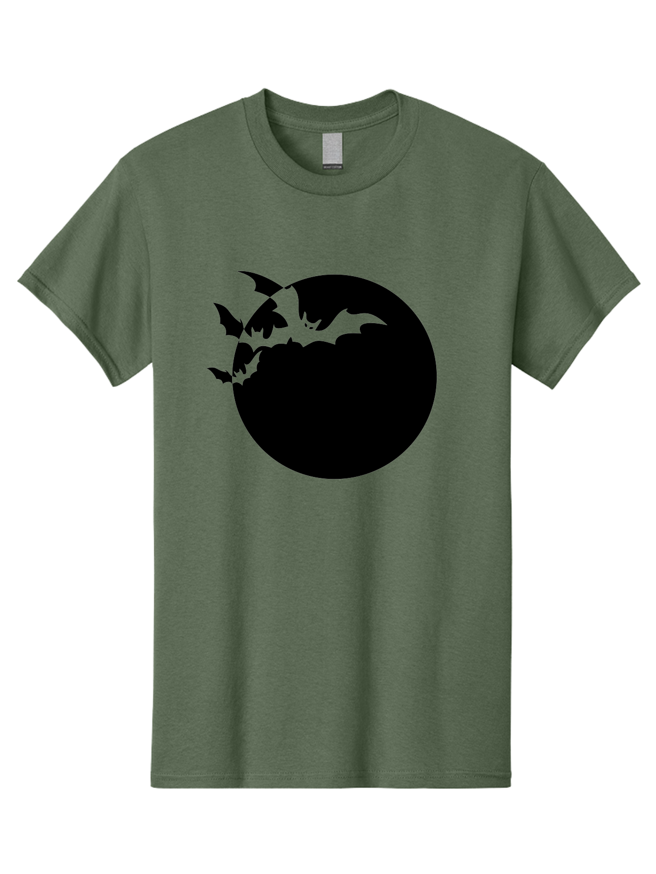 Bats-Flying-Around-Moon Men'S Graphic Tee, 100% Cotton, Comfortable Casual Summer Wear, Machine Washable, Black Bats, Flying Creatures, Dark Silhouettes, Spooky Atmosphere, Halloween Theme, Mystical Night, Winged Animals, Eerie Ambiance Aab195 9