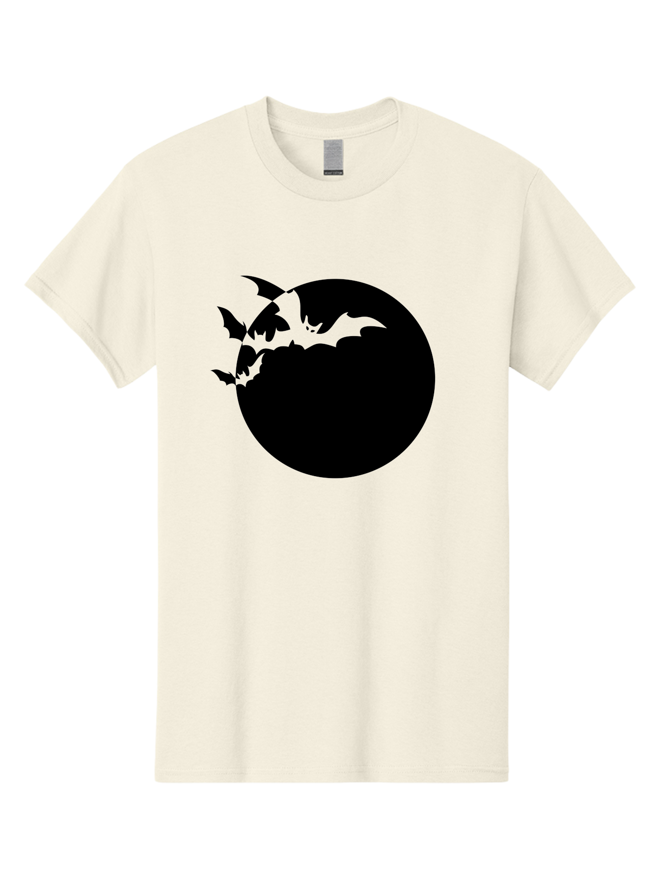Bats-Flying-Around-Moon Men'S Graphic Tee, 100% Cotton, Comfortable Casual Summer Wear, Machine Washable, Black Bats, Flying Creatures, Dark Silhouettes, Spooky Atmosphere, Halloween Theme, Mystical Night, Winged Animals, Eerie Ambiance Aab195 11