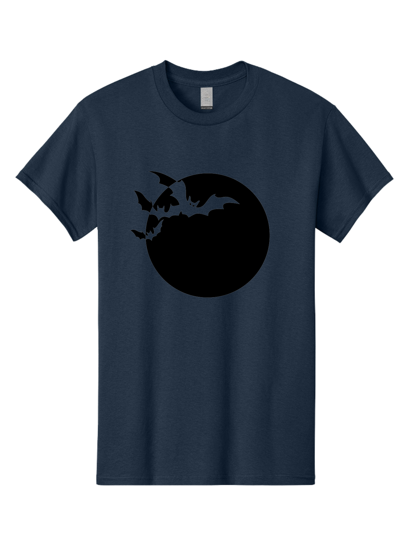 Bats-Flying-Around-Moon Men'S Graphic Tee, 100% Cotton, Comfortable Casual Summer Wear, Machine Washable, Black Bats, Flying Creatures, Dark Silhouettes, Spooky Atmosphere, Halloween Theme, Mystical Night, Winged Animals, Eerie Ambiance Aab195 21